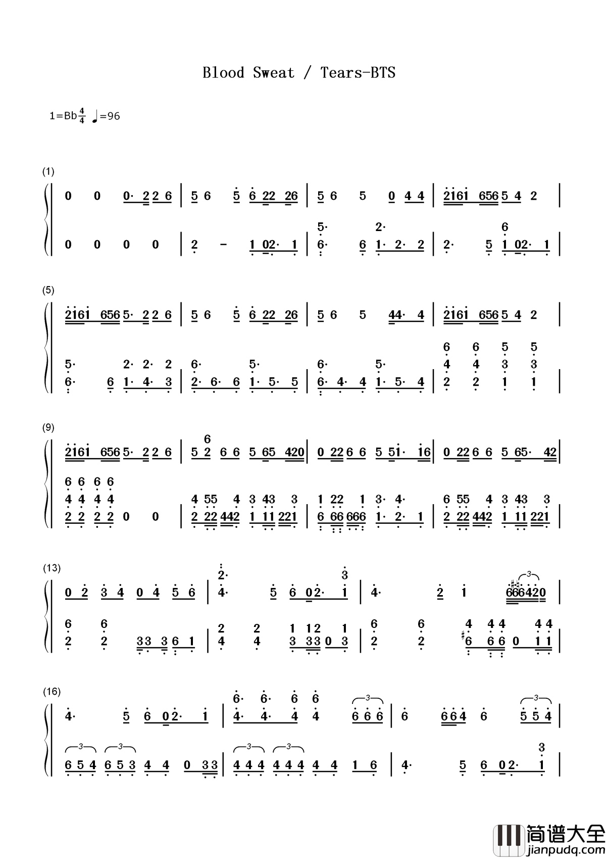 Blood_Sweat_&_Tears简谱__BTS_(防弹少年团)__惊艳回归,展示少年的叛逆