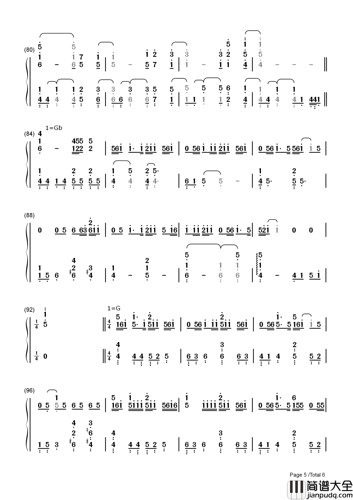 なんでもないや（没什么大不了）简谱__电影你的名字片尾曲，一直在寻找着某个人。。。