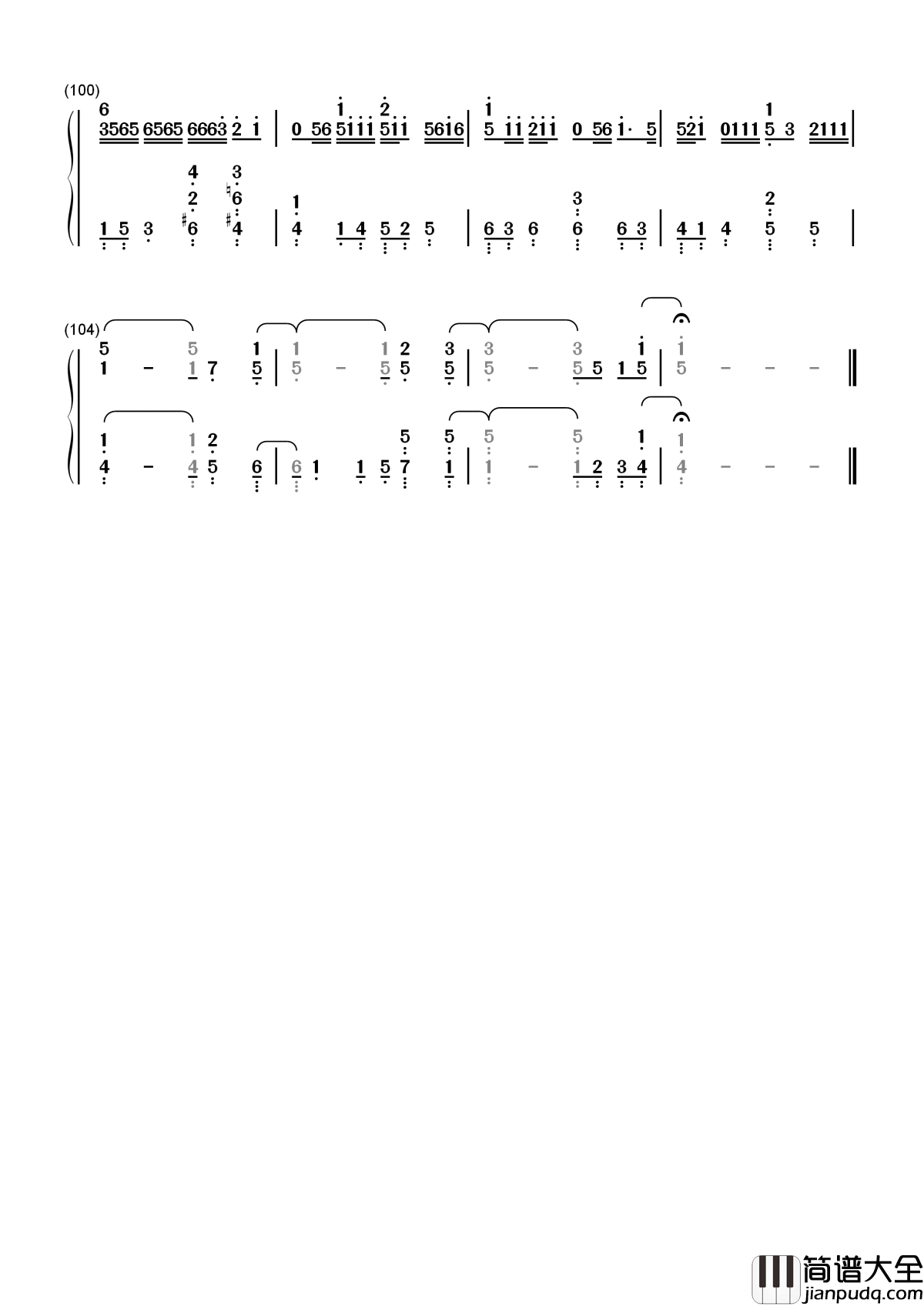 なんでもないや（没什么大不了）简谱__电影你的名字片尾曲，一直在寻找着某个人。。。