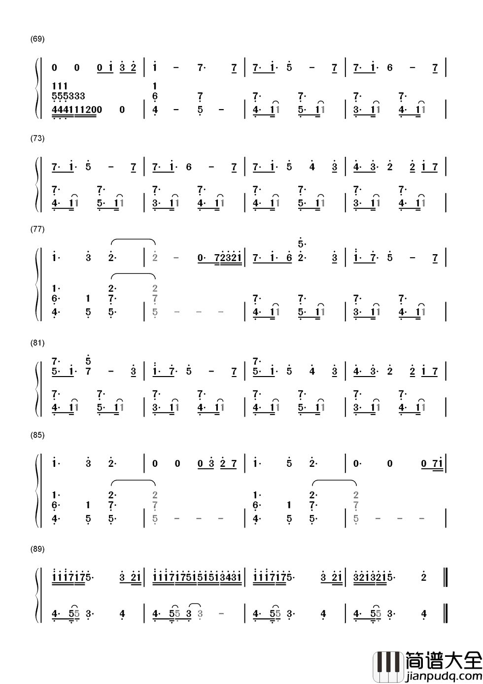 A_Thousand_Miles简谱__Vanessa_Carlton__这一生，千里迢迢，只为及时遇到你