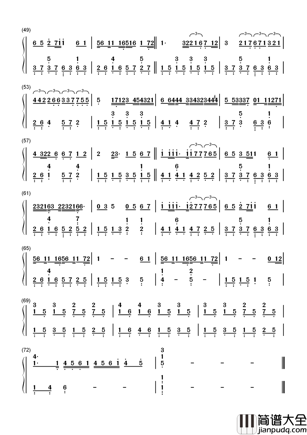 幸福不是情歌简谱__刘若英__幸福远不是一首情歌那么短暂，而是表现在每一个细节里