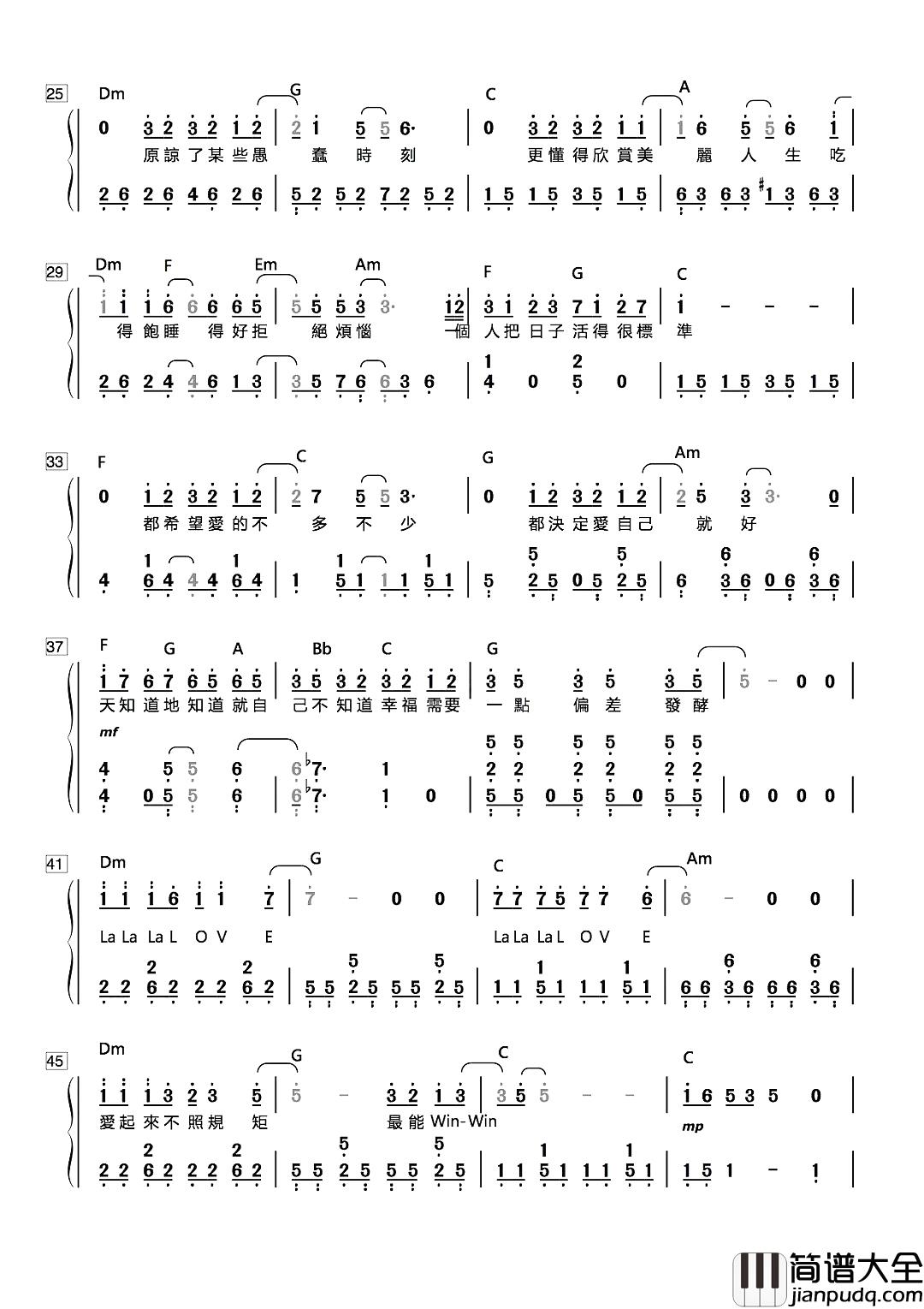 幸福需要一点偏差简谱_Selina_甜嗓发声，放胆追爱不设限，迸出惊喜火花。