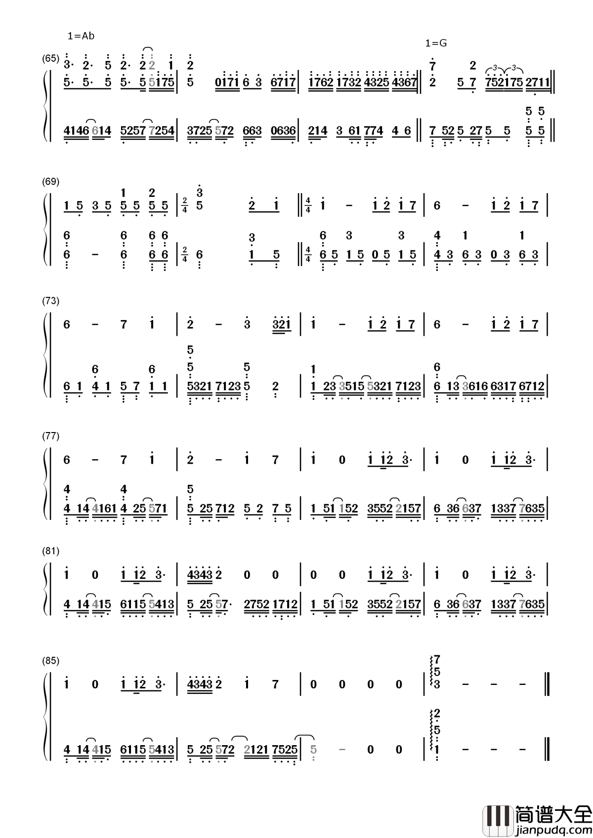 喜欢你简谱__G.E.M._邓紫棋__邓紫棋唱的好听，Beyond才能唱哭你