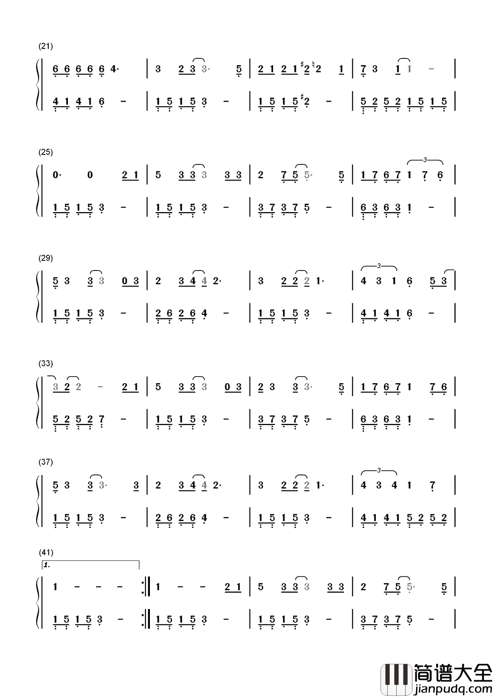 旋木简谱__王菲__不管我能够陪你有多长，至少能让你幻想与我飞翔