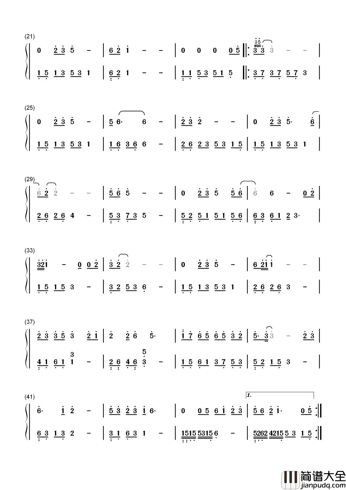 雪落下的声音简谱_秦岚/陆虎_电视剧_延禧攻略_片尾曲_琴艺谱