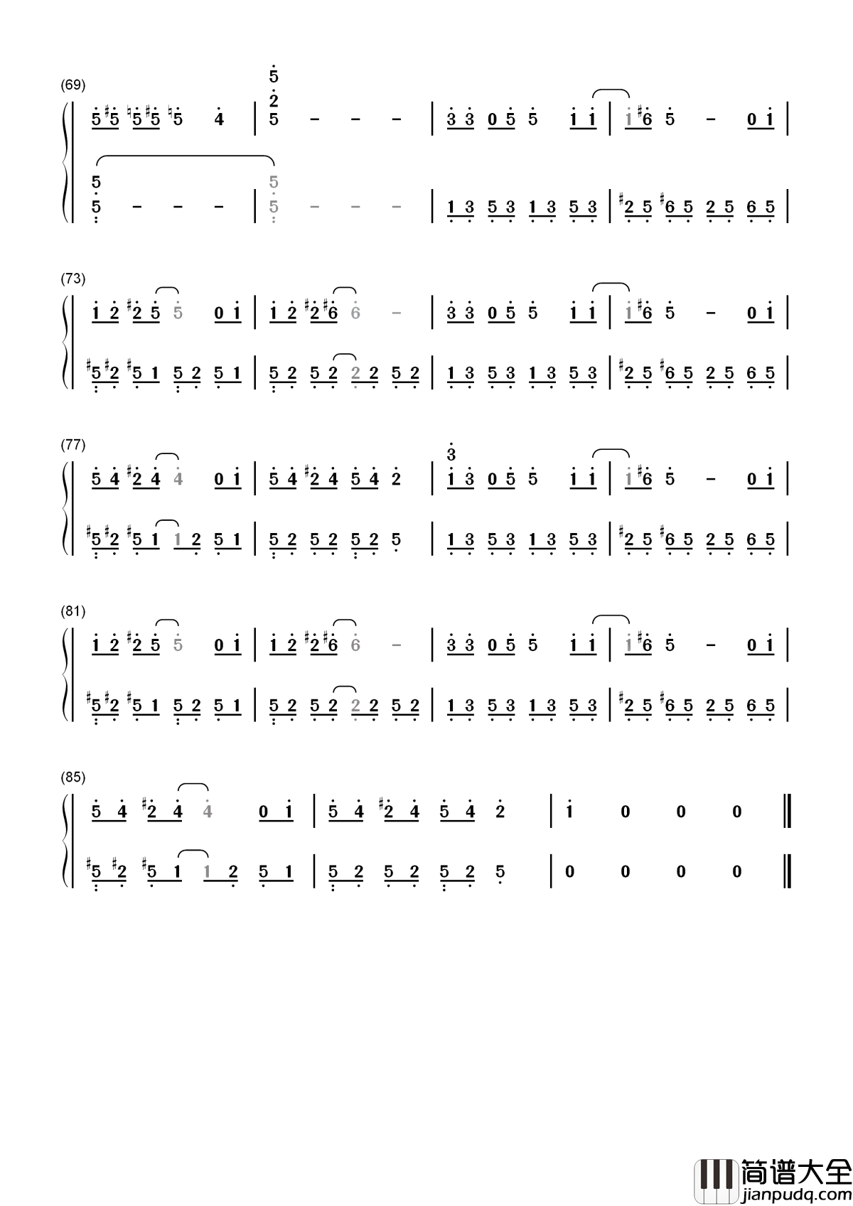 舞娘简谱__蔡依林__模糊了年岁时光的沙漏被我踩碎，故事刻画在旋转的指尖