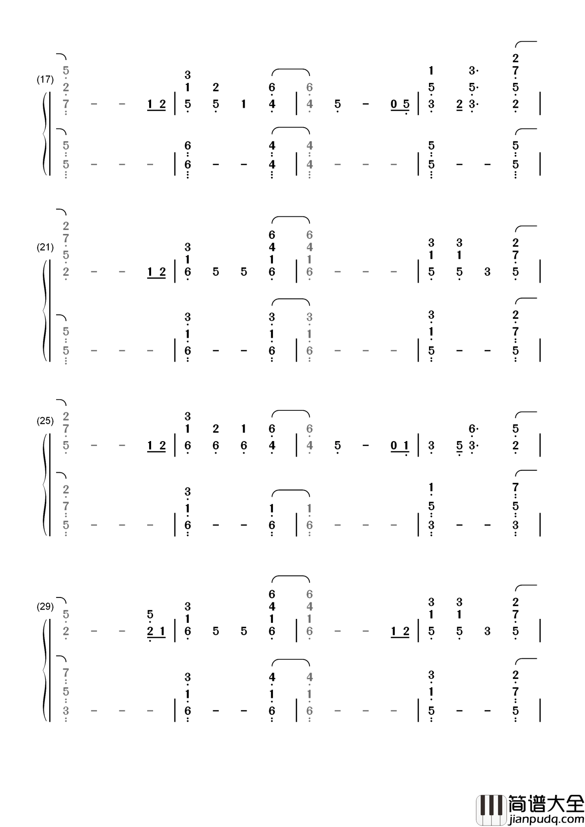 Everglow简谱__Coldplay__为何美好总是难留为何时光不能慢一些走