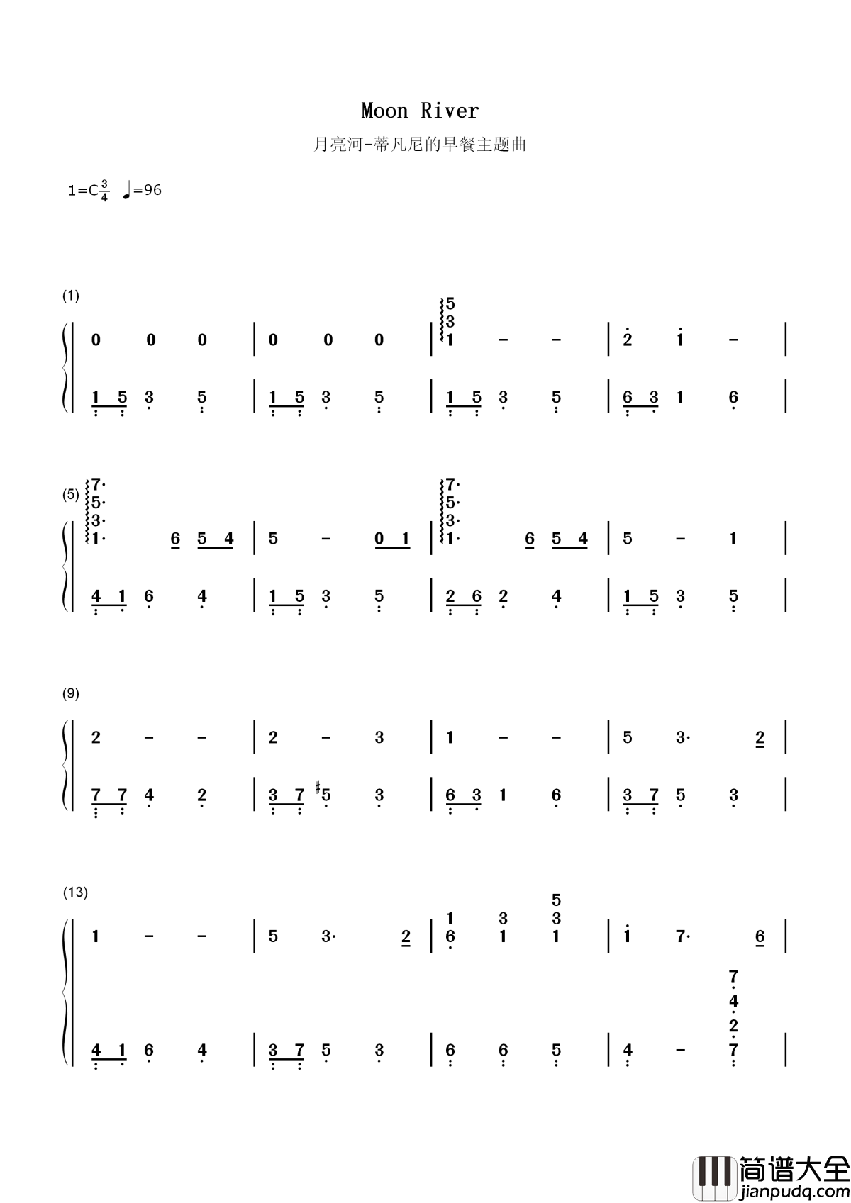 Moon_river简谱__Audrey_Hepburn__一个女神,_一部电影,_一种爱情,_一首歌。