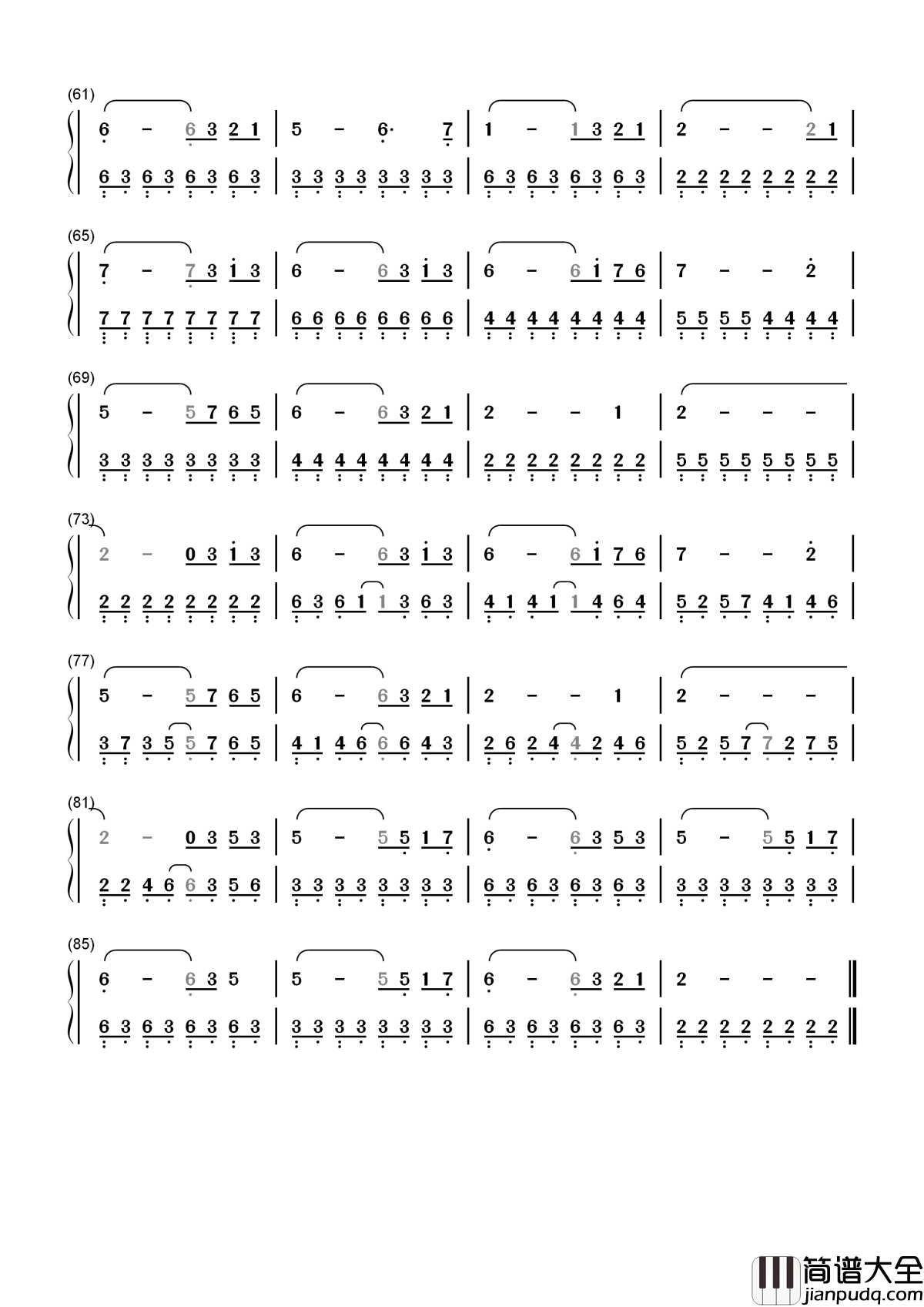 Here_We_Are_Again简谱_喜剧之王插曲，从此山水再相逢