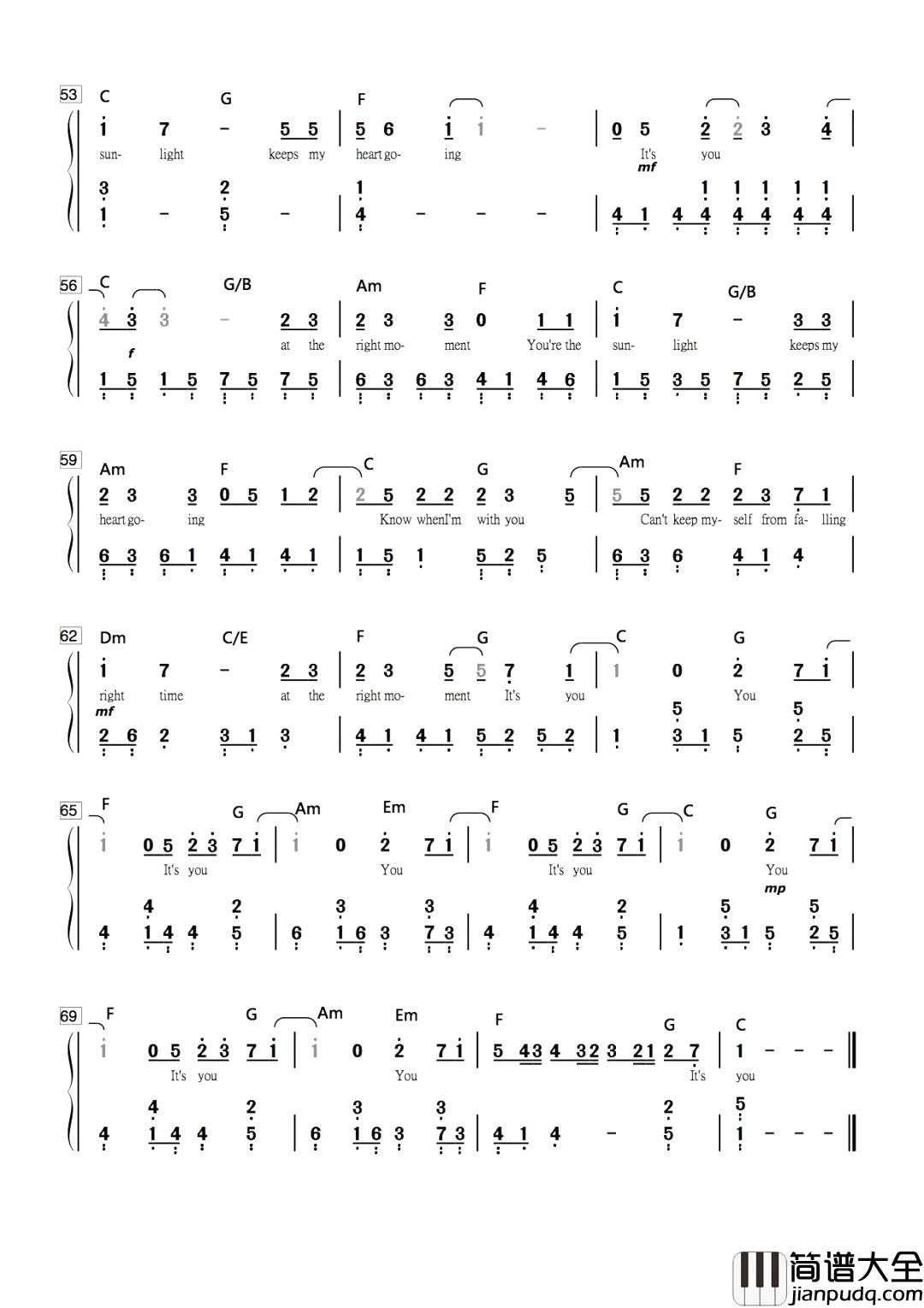 It's_You简谱_刘宪华_当你沉睡时：脑洞大开，请谨慎入坑