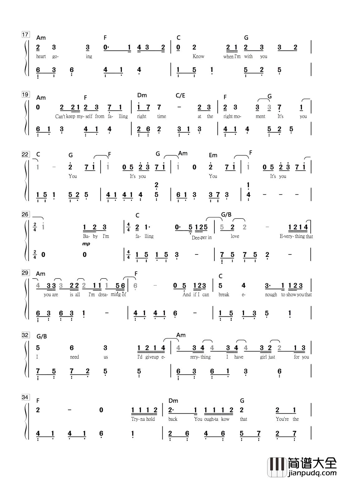 It's_You简谱_刘宪华_当你沉睡时：脑洞大开，请谨慎入坑