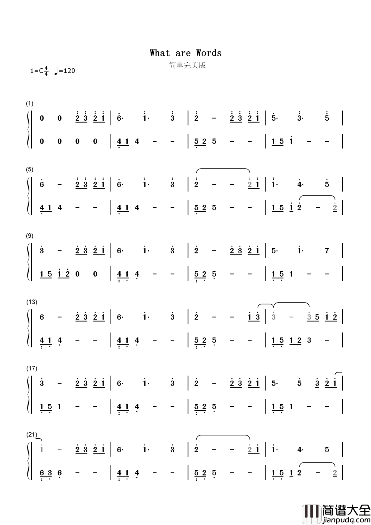 What_Are_Words简谱__Chris_Medina__如果誓言只存在于美好时光，那又算什么誓言呢