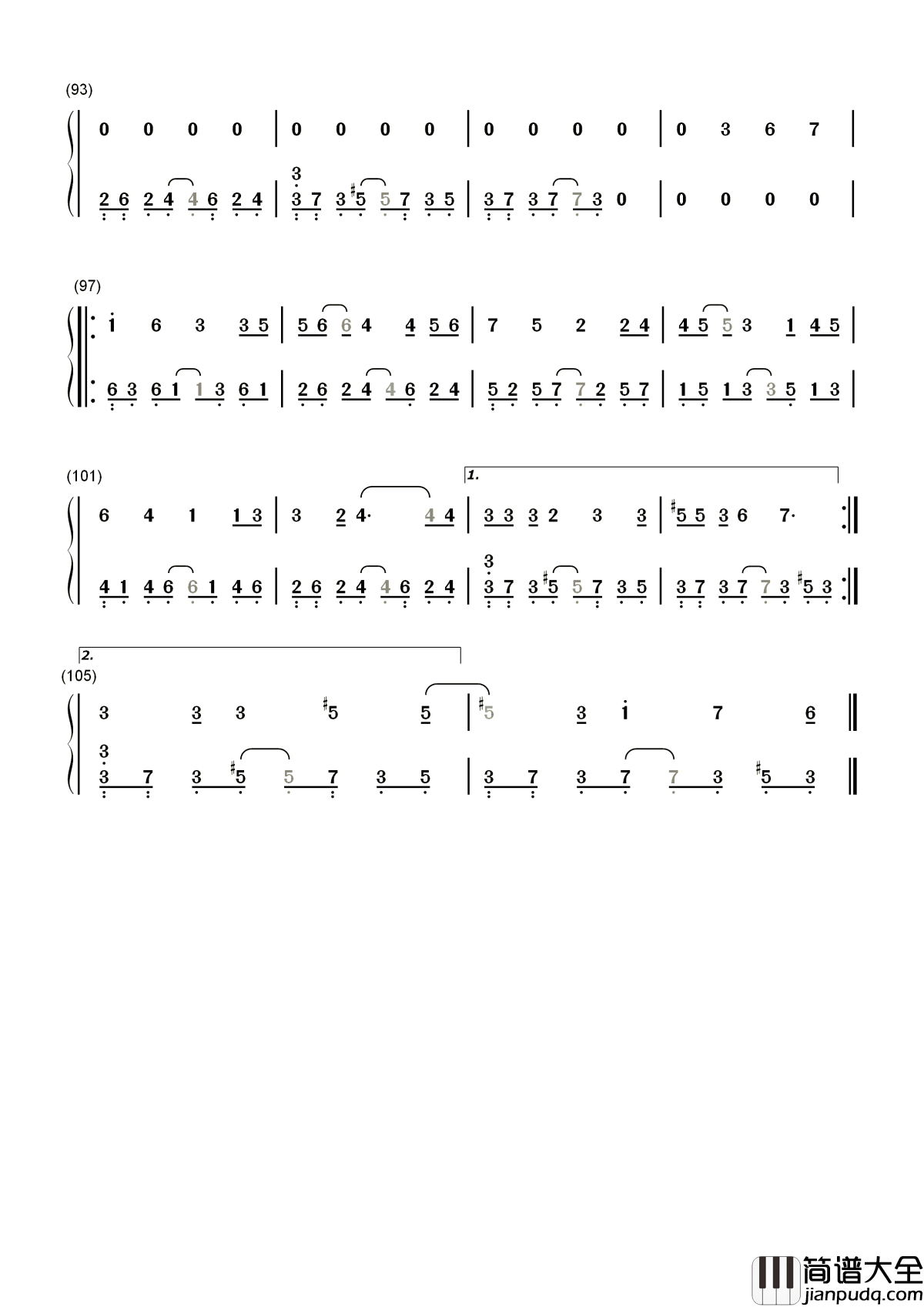 苦笑简谱_汪苏泷_后来我们还是走散了