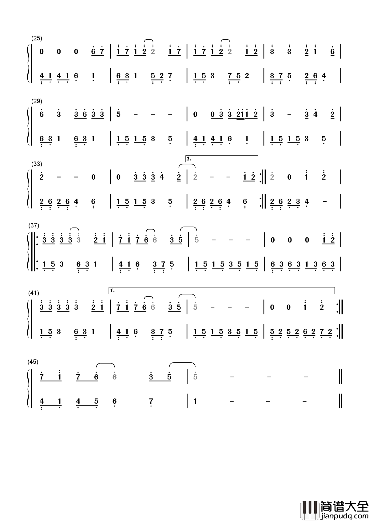 Yesterday_Once_More简谱__Carpenters__奥斯卡百年经典，忍不住单曲循环很多遍