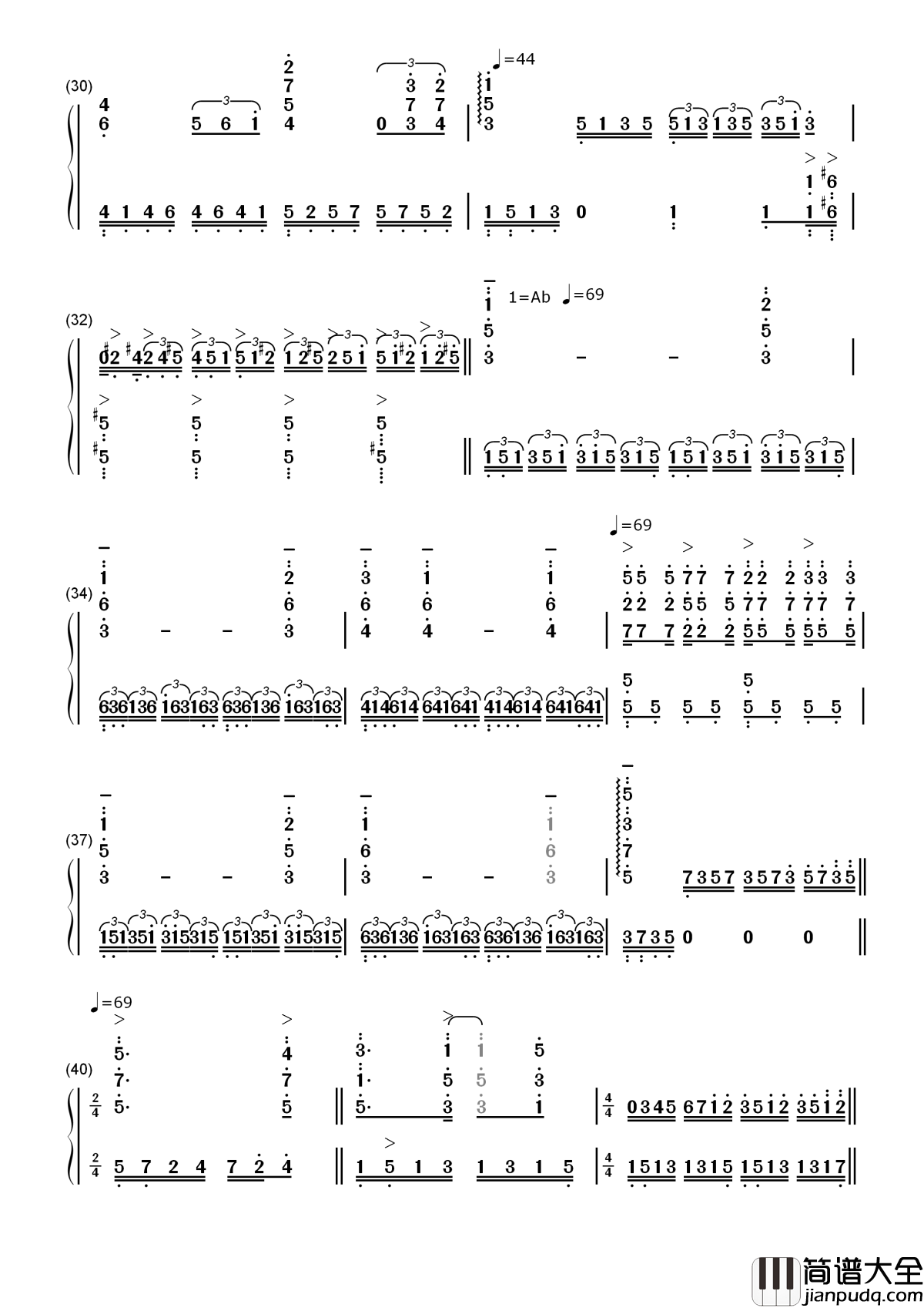 unchained_melody简谱__The_Righteous_Brothers__人鬼情未了主题曲，锁不住的爱，忘不了的青春记忆