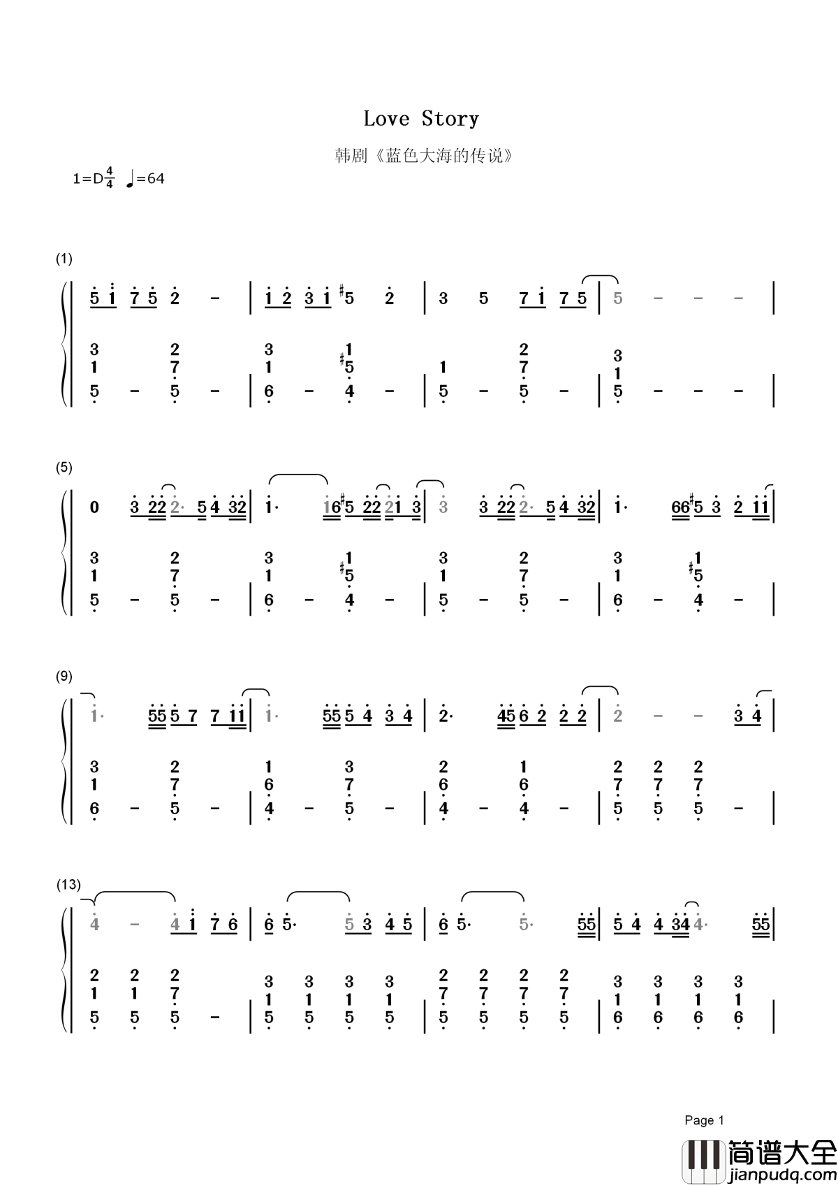 Love_Story简谱_LYn_陪伴是最长情的告白