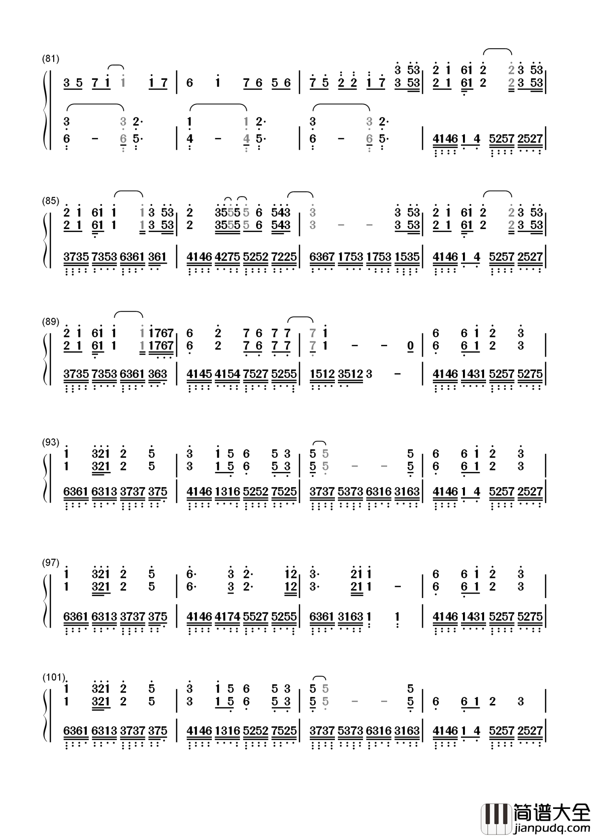 打上花火简谱_米津玄师/DAOKO_一切都是最美好的安排