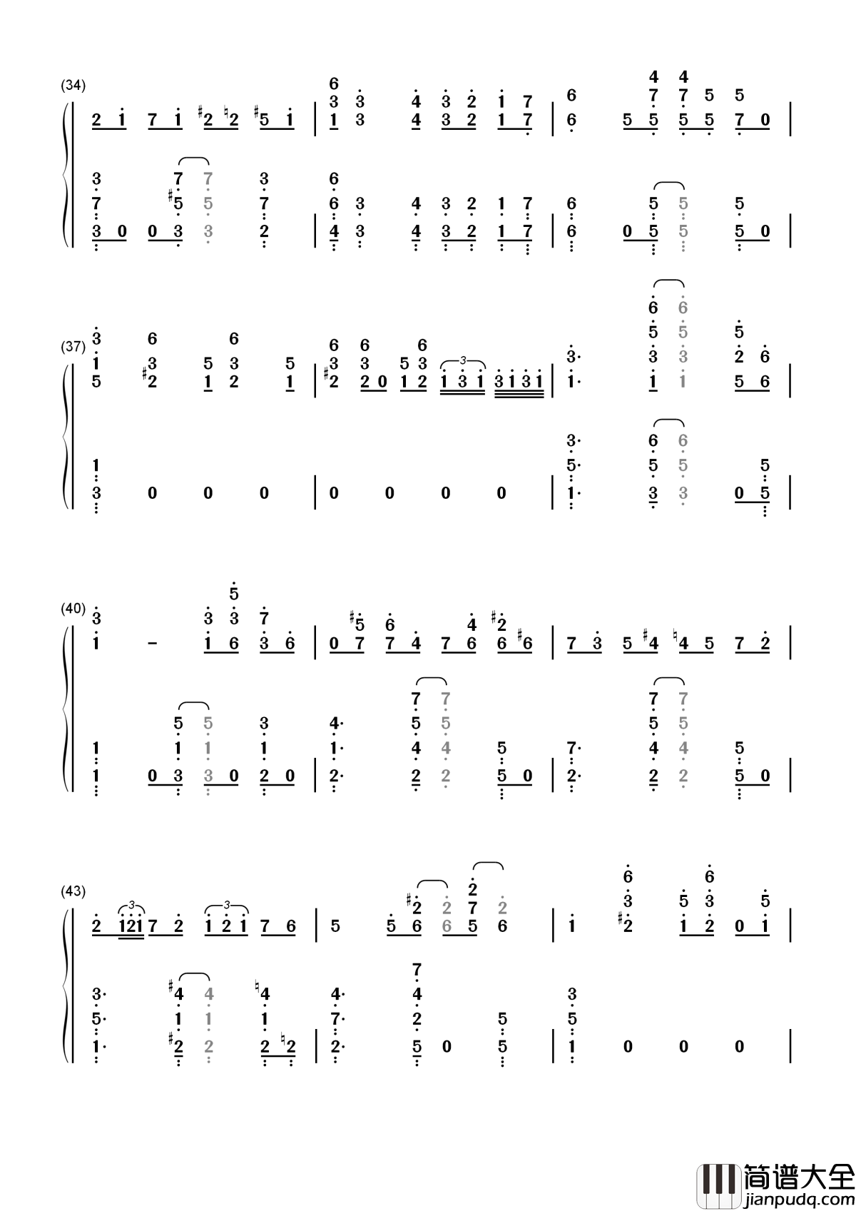 The_Crave简谱____邀你欣赏经典片段终极斗琴哟~