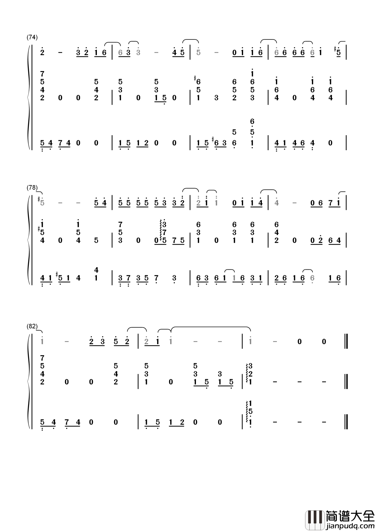 雨下一整晚简谱_周杰伦_原来我从未习惯，你已不在我身旁