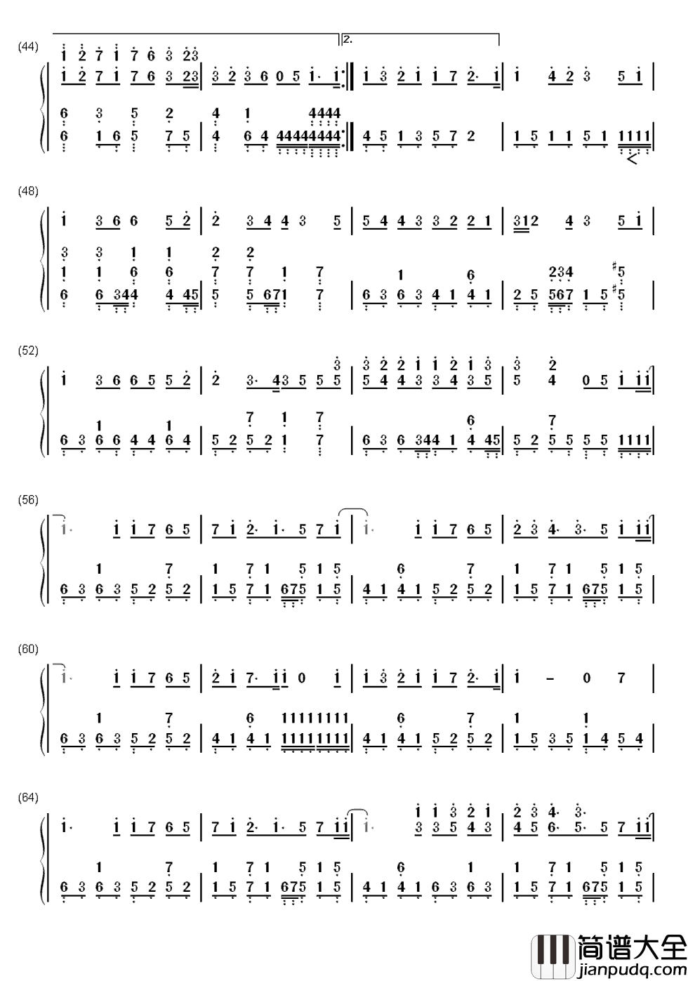 七里香简谱_周杰伦_一爱就爱了整个青春