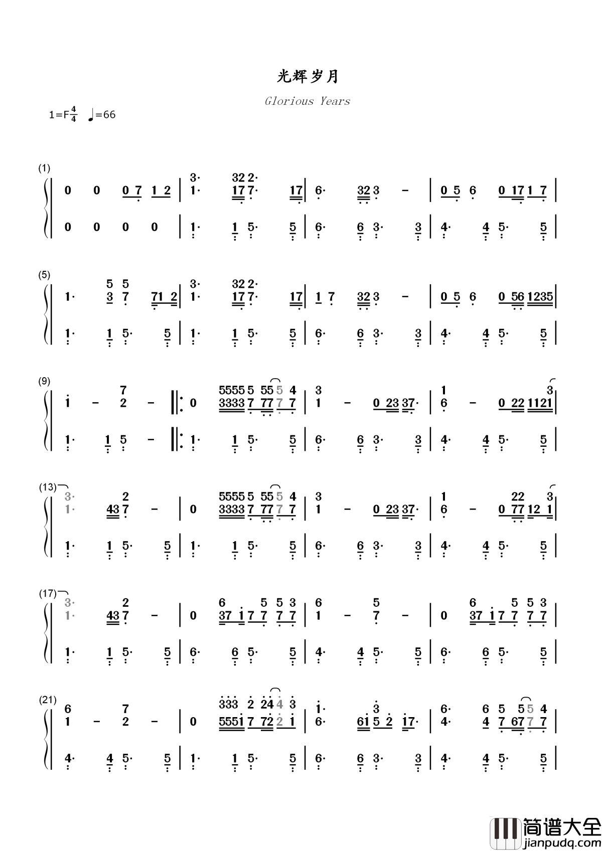 光辉岁月简谱__向BEYOND乐队致敬