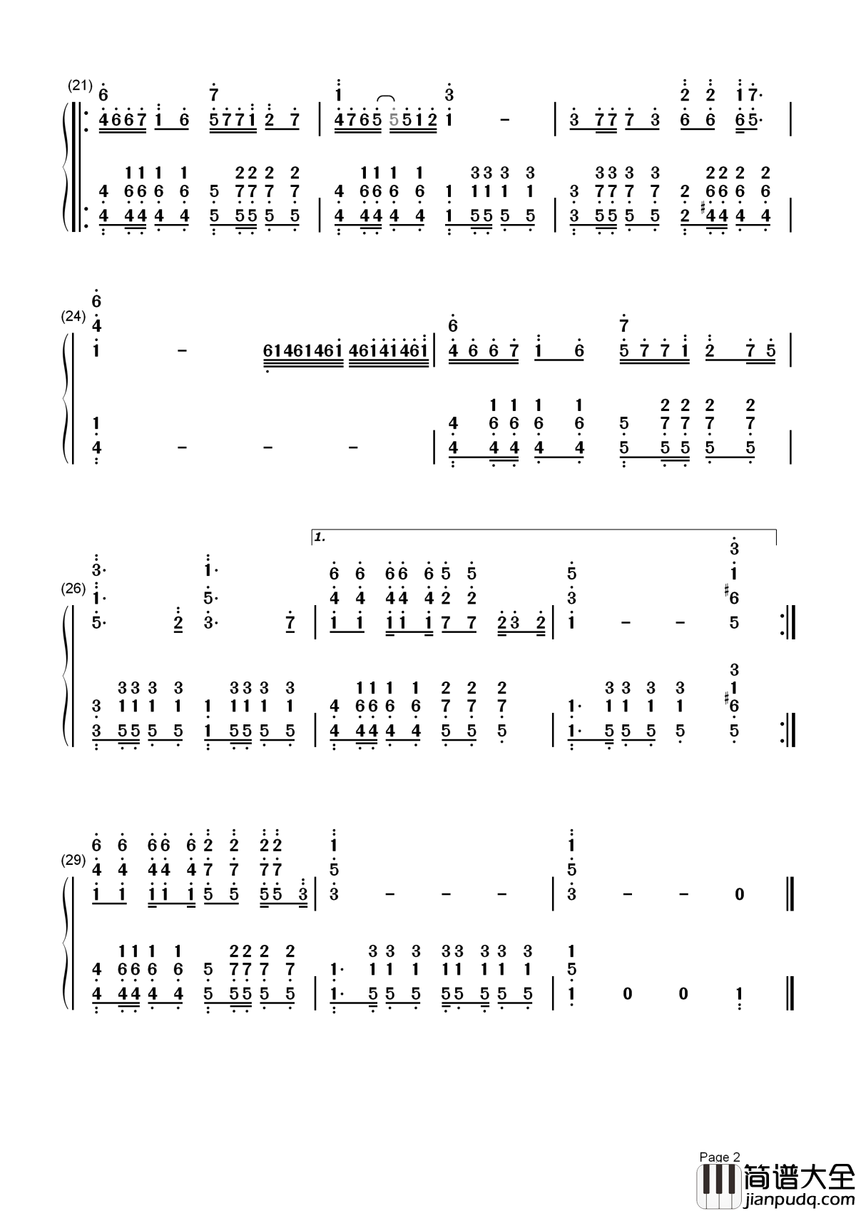 明天会更好简谱__卓依婷_歌声是那个时代的旋律，是青春的回忆