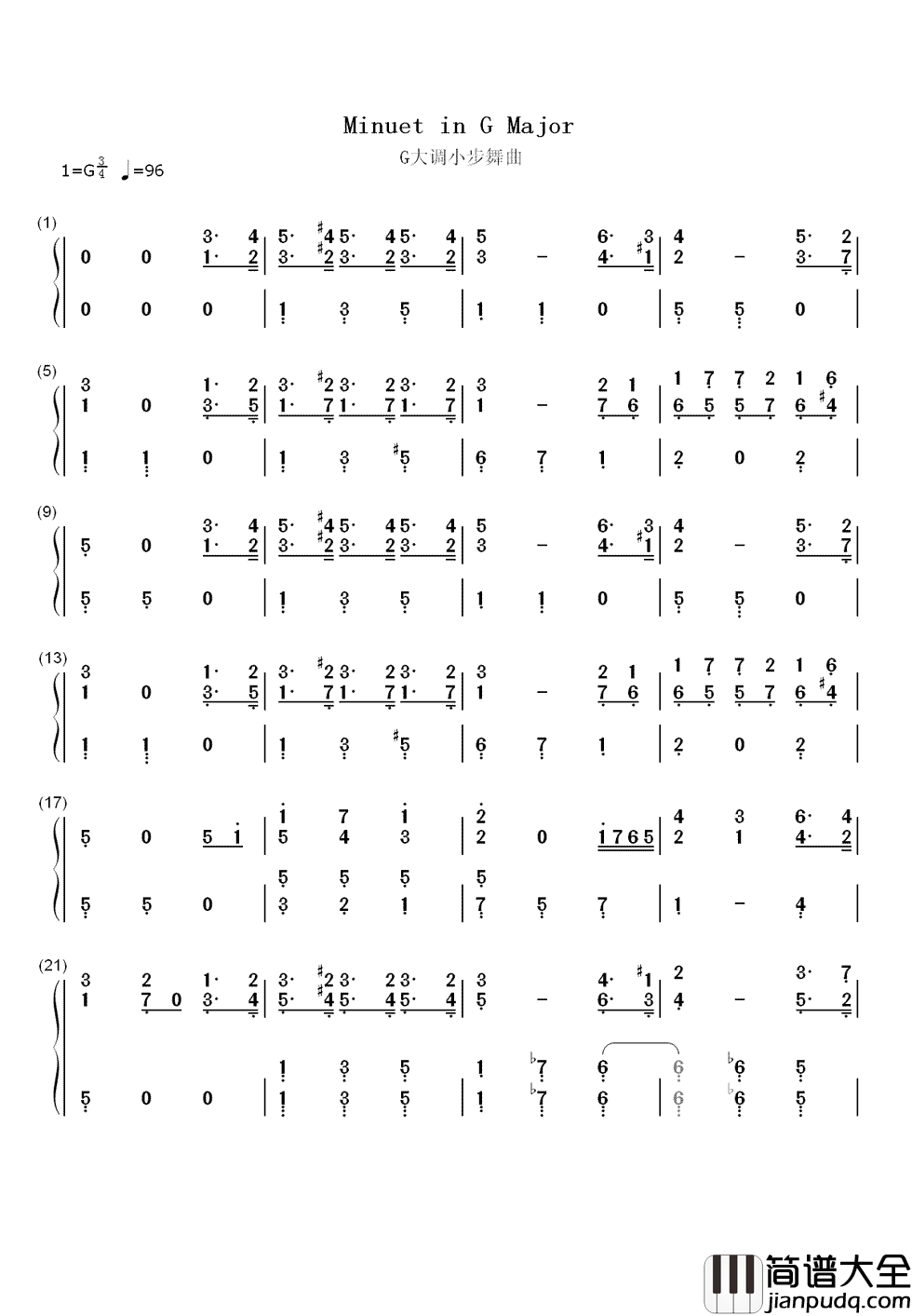 小步舞曲简谱_风靡欧洲两百年的小步舞曲，真的是因为跳舞步子小