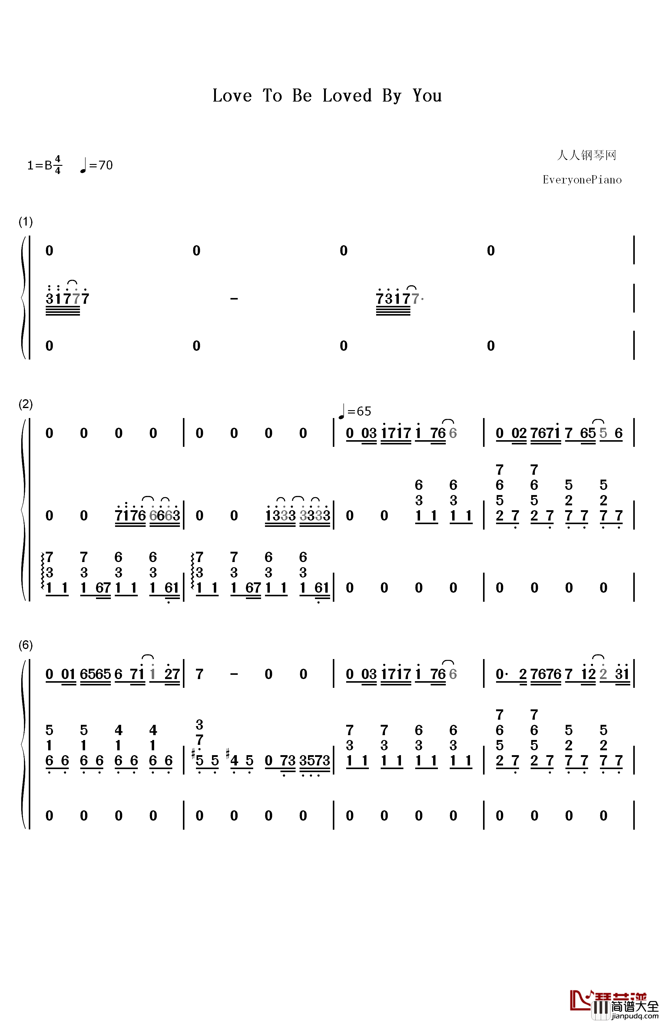 Love_To_Be_Loved_By_You钢琴简谱_数字双手_马克·特伦茨__Marc_Terenzi