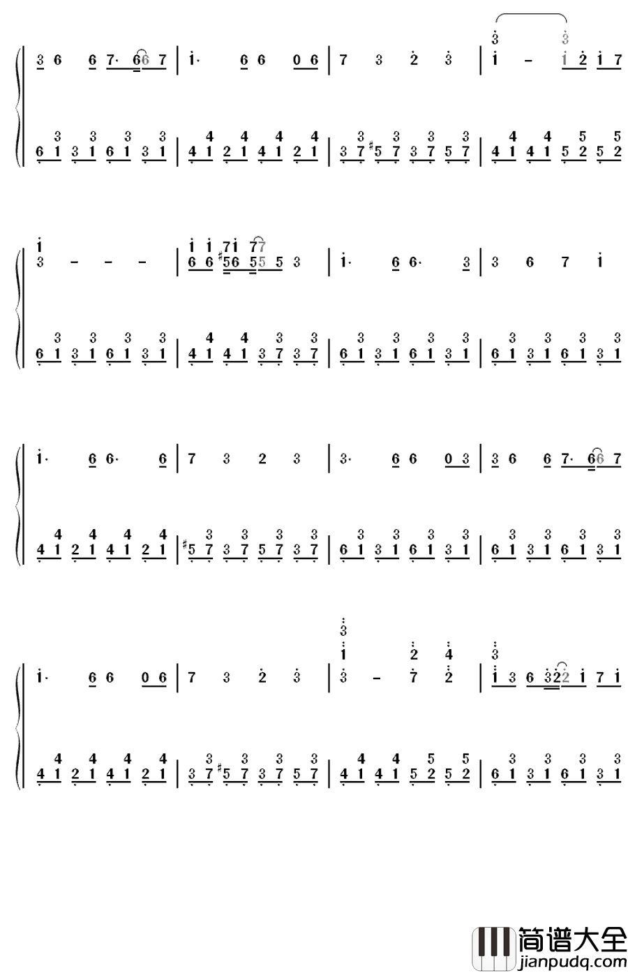 星屑ユートピア钢琴简谱_数字双手_巡音ルカ