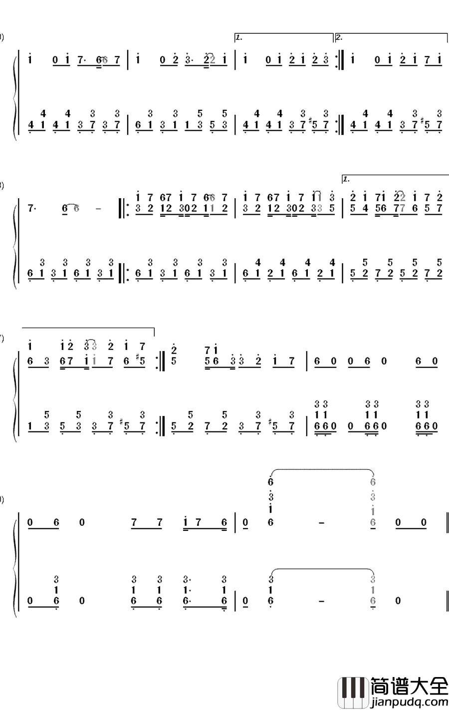 星屑ユートピア钢琴简谱_数字双手_巡音ルカ