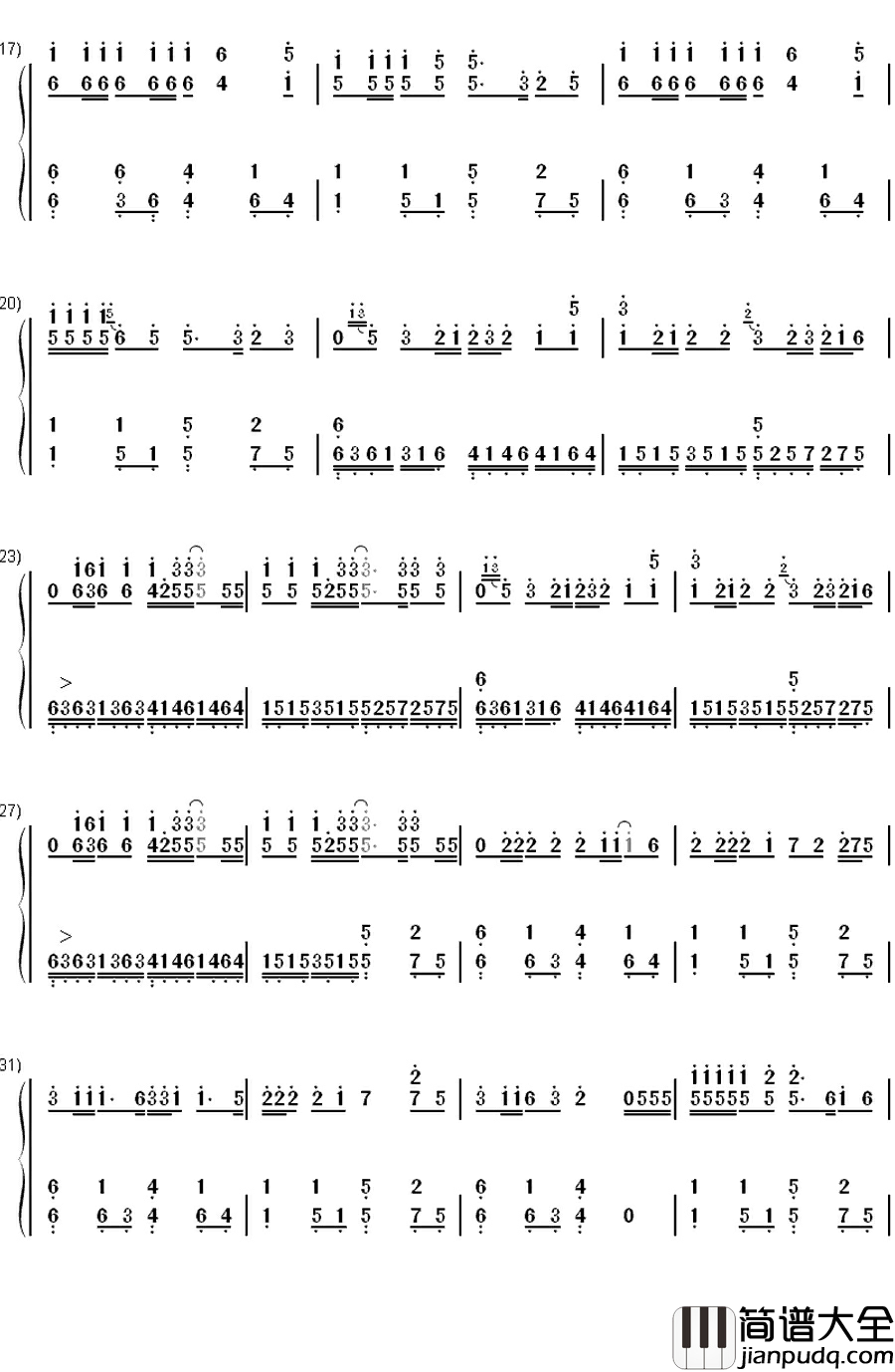 Replay钢琴简谱_数字双手_Iyaz