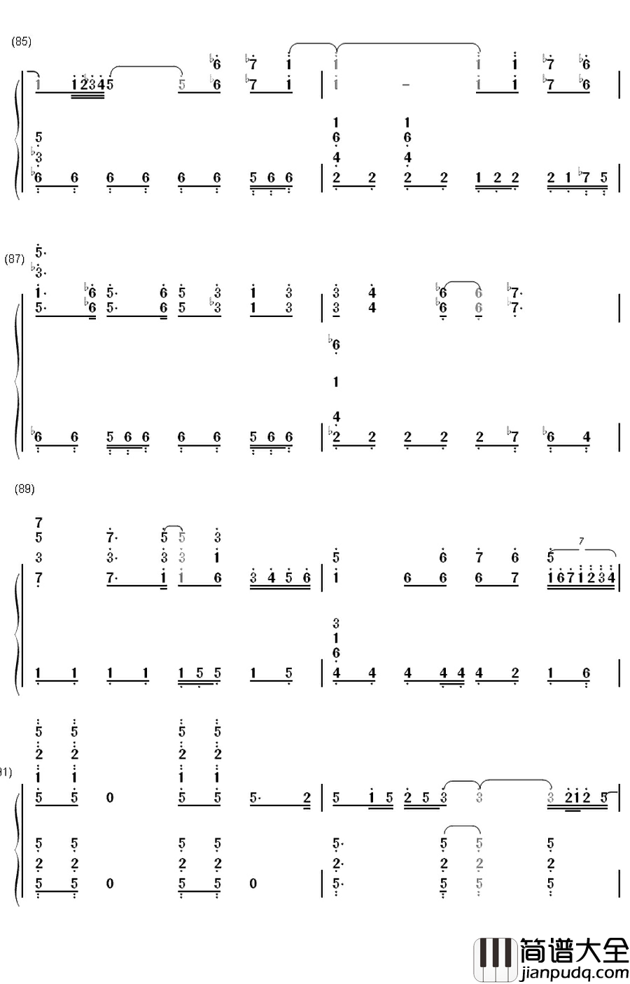 ありがとう钢琴简谱_数字双手_生物股长_いきものがかり