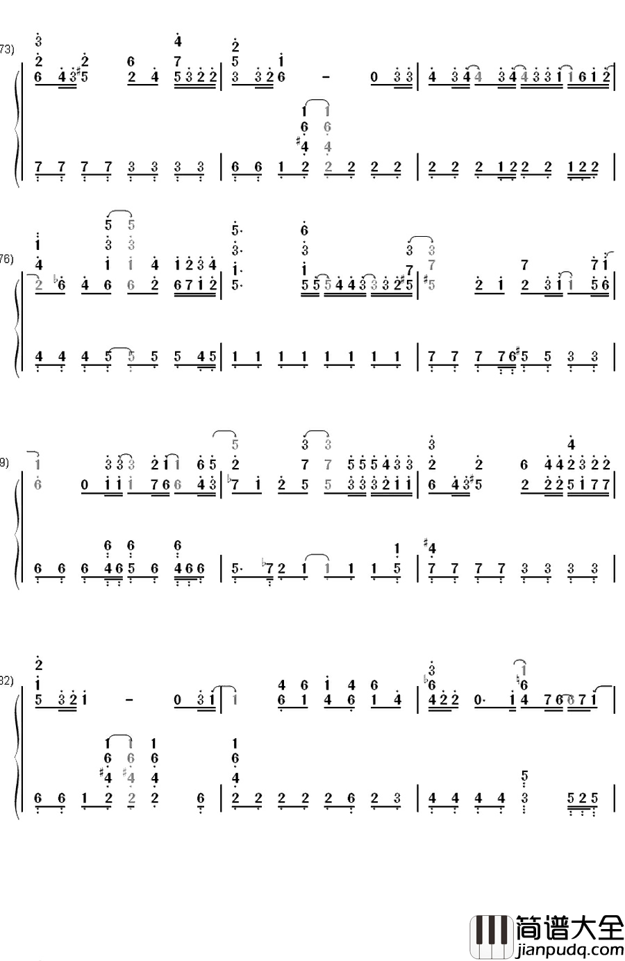ありがとう钢琴简谱_数字双手_生物股长_いきものがかり