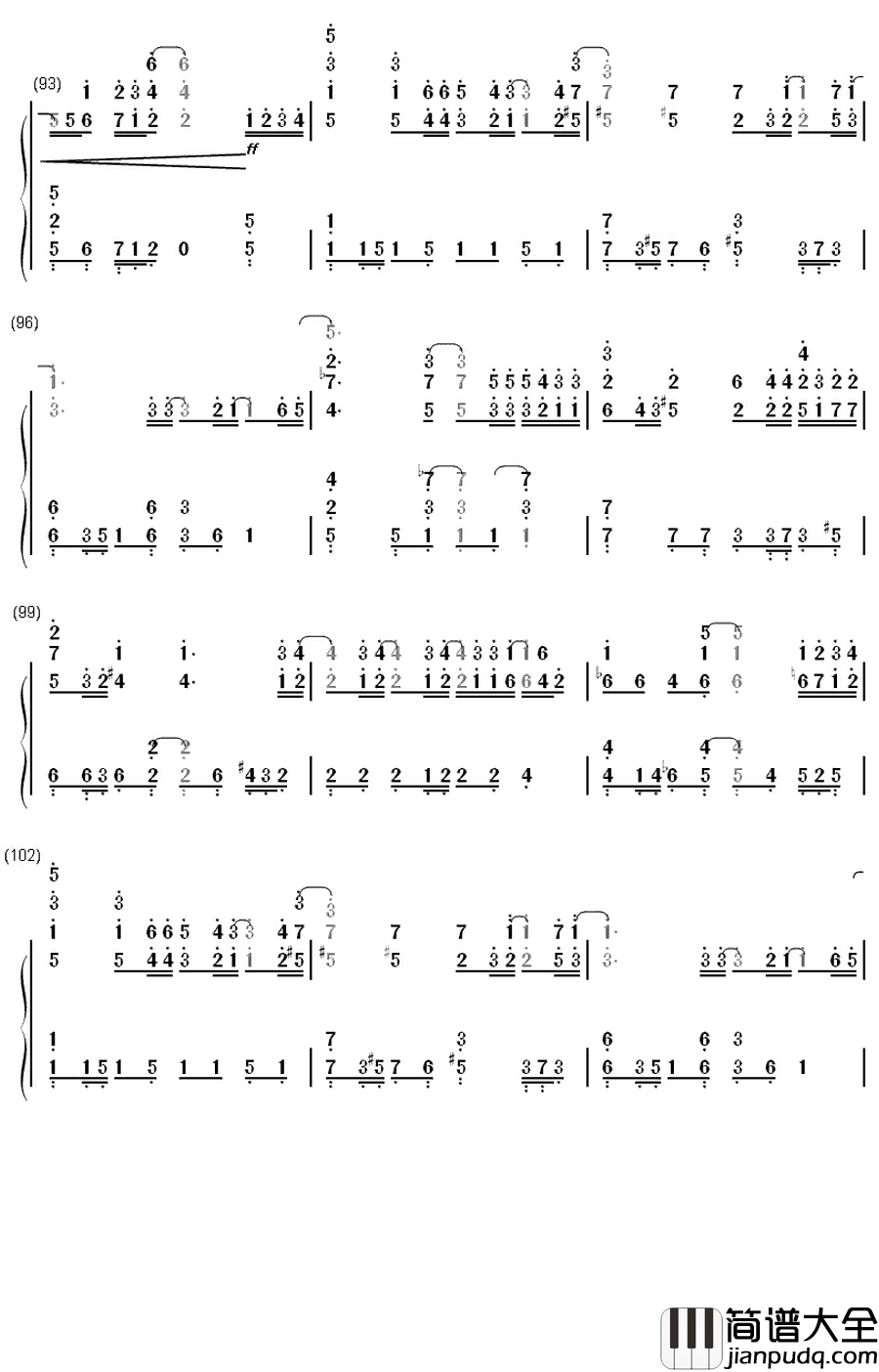 ありがとう钢琴简谱_数字双手_生物股长_いきものがかり