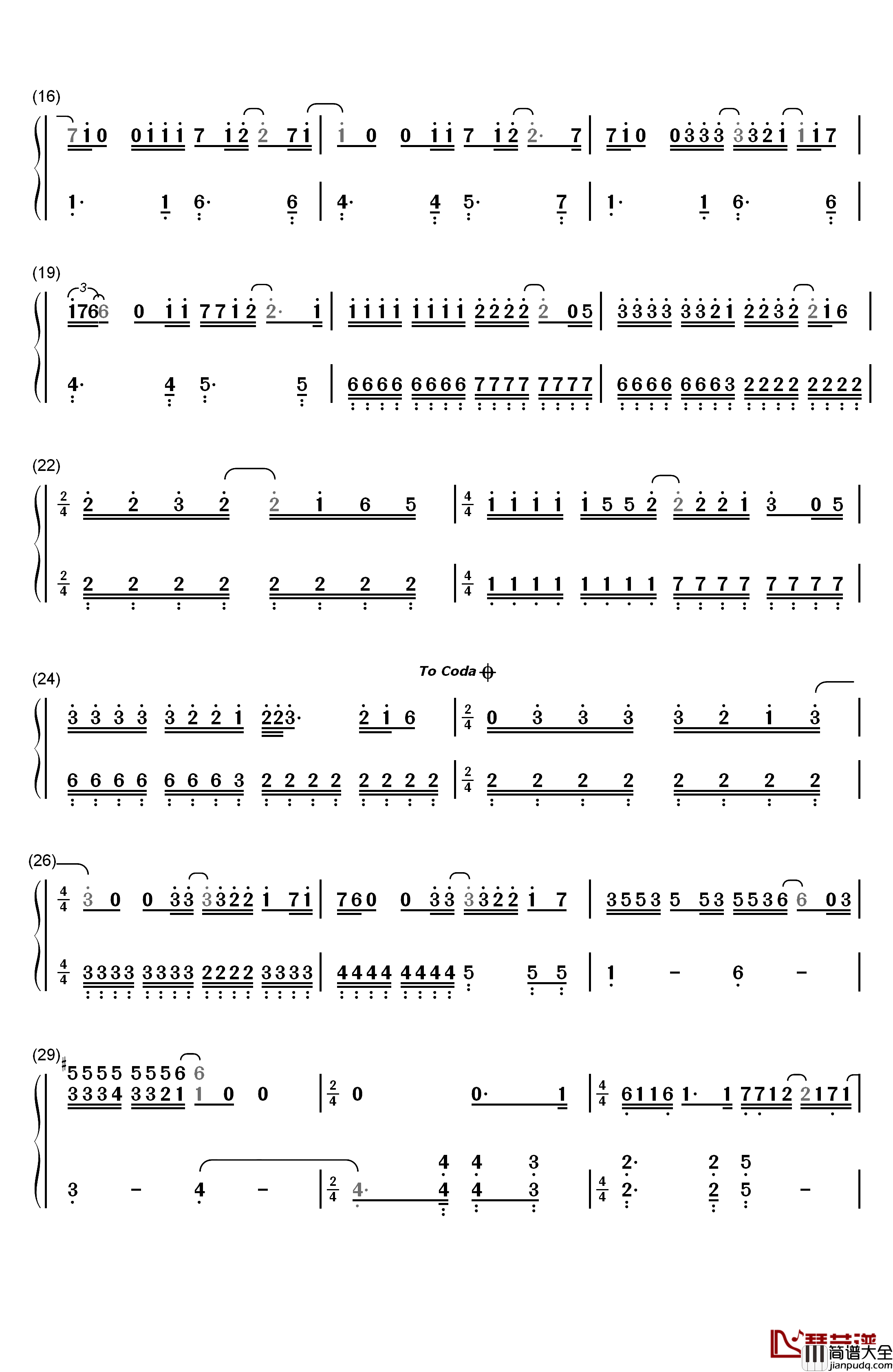 Total_Eclipse_of_the_Heart钢琴简谱_数字双手_Bonnie_Tyler