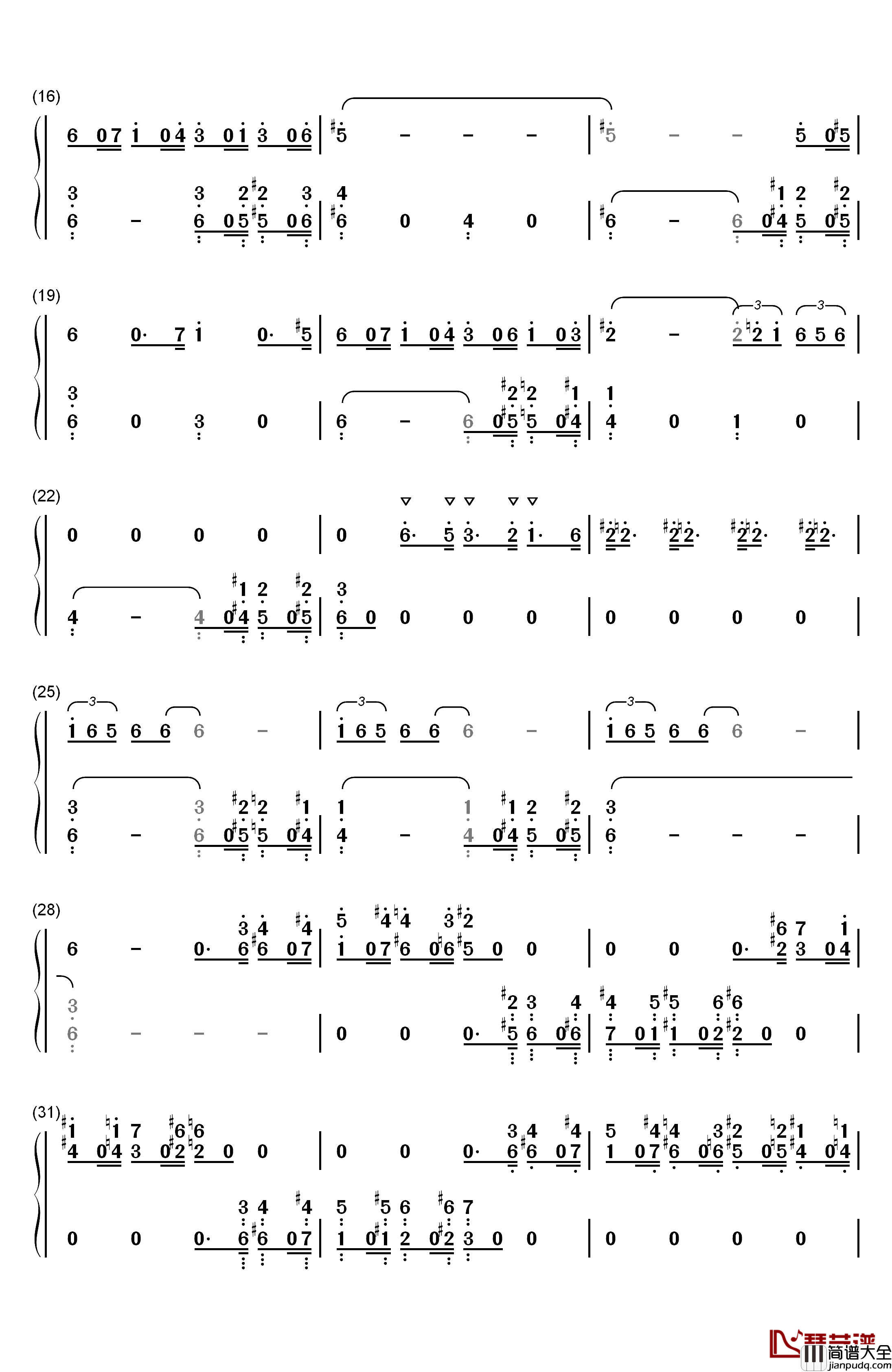 The_Pink_Panther_Theme钢琴简谱_数字双手_Henry_Mancini