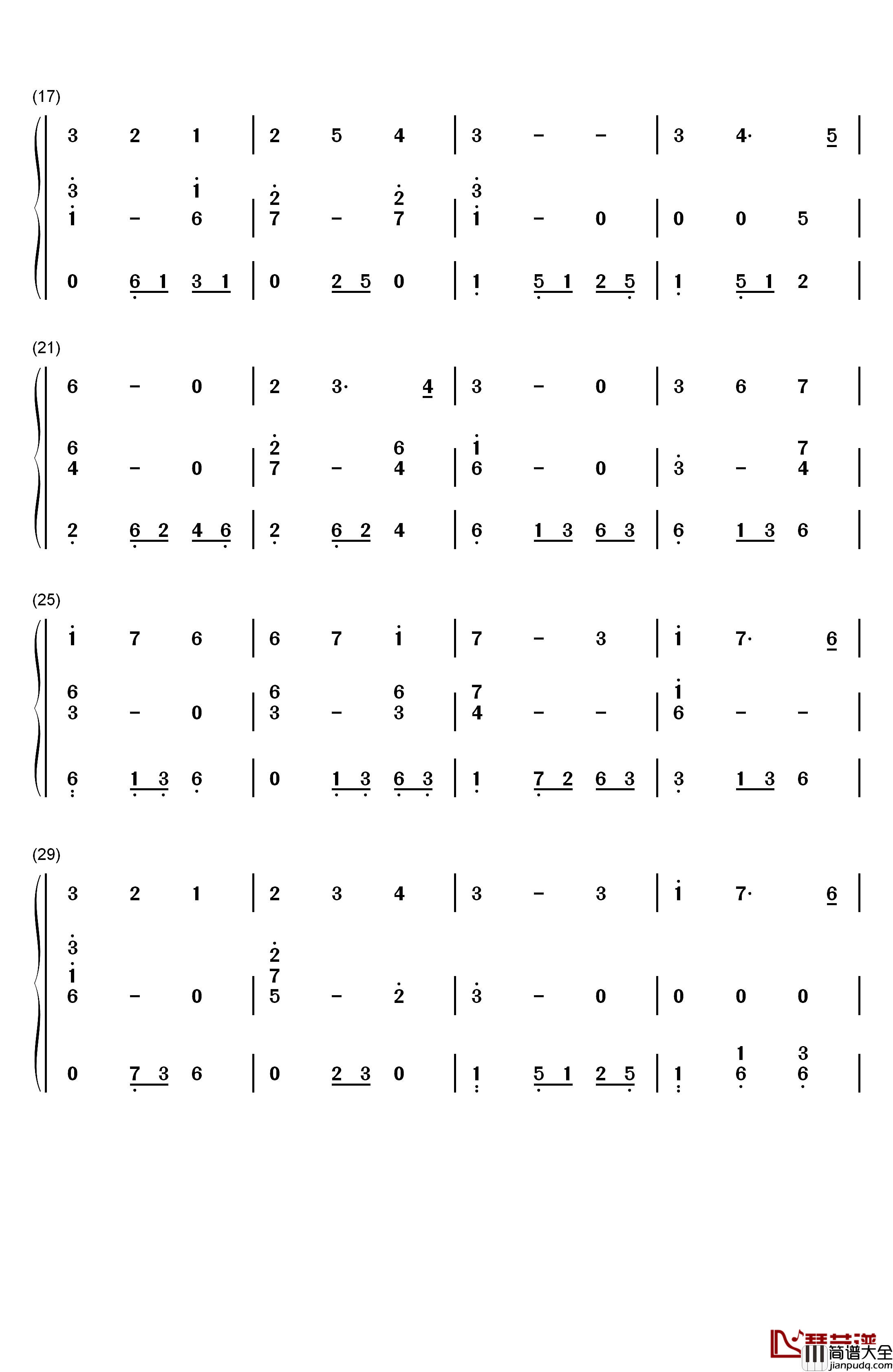 Gloria钢琴简谱_数字双手_Kalafina