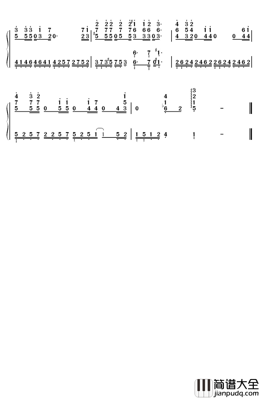 呼吸钢琴简谱_数字双手_CHEN&张力尹