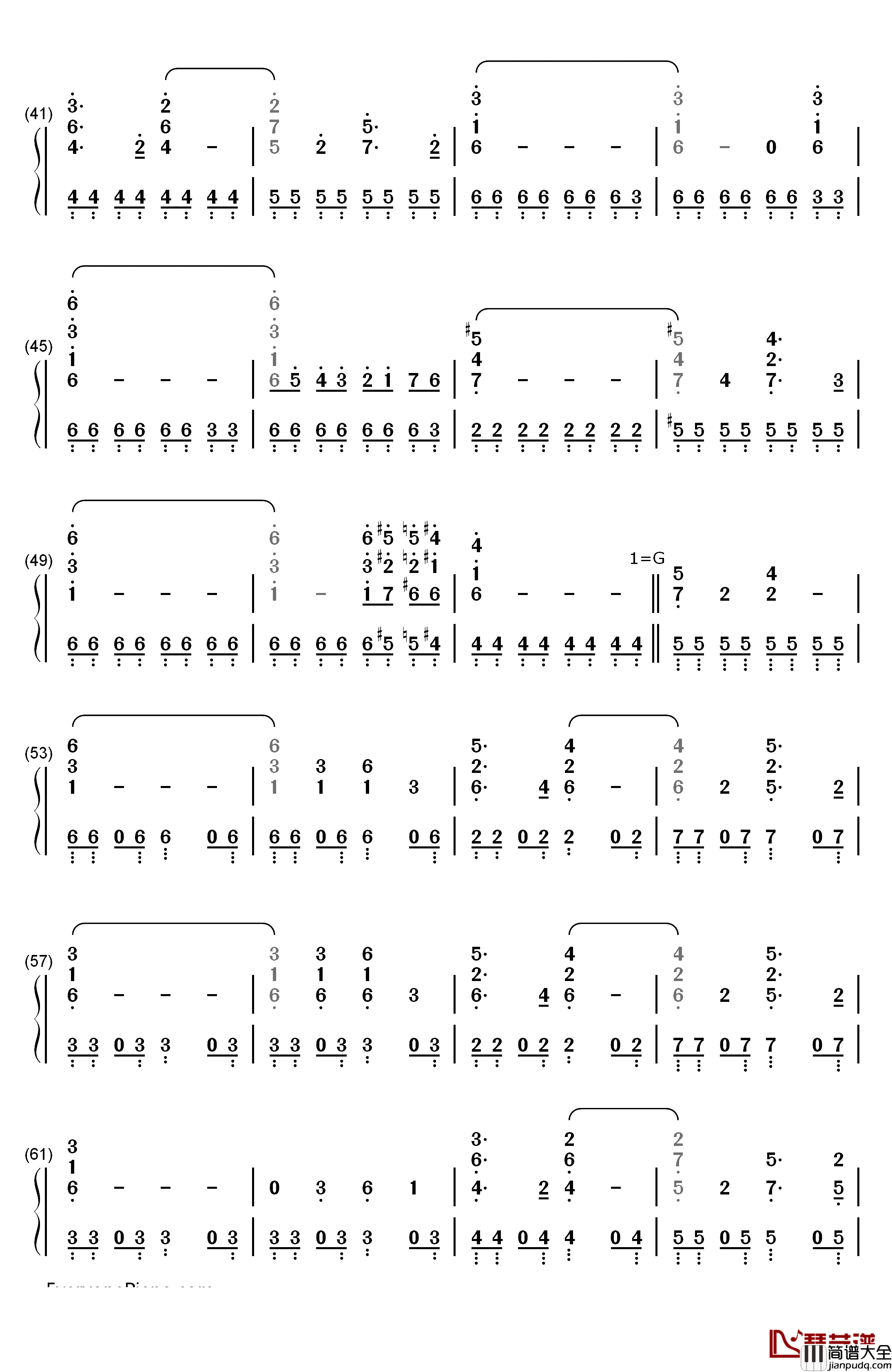 The_Phantom_of_the_Opera钢琴简谱_数字双手_Emmy_Rossum_&_Gerard_Butler