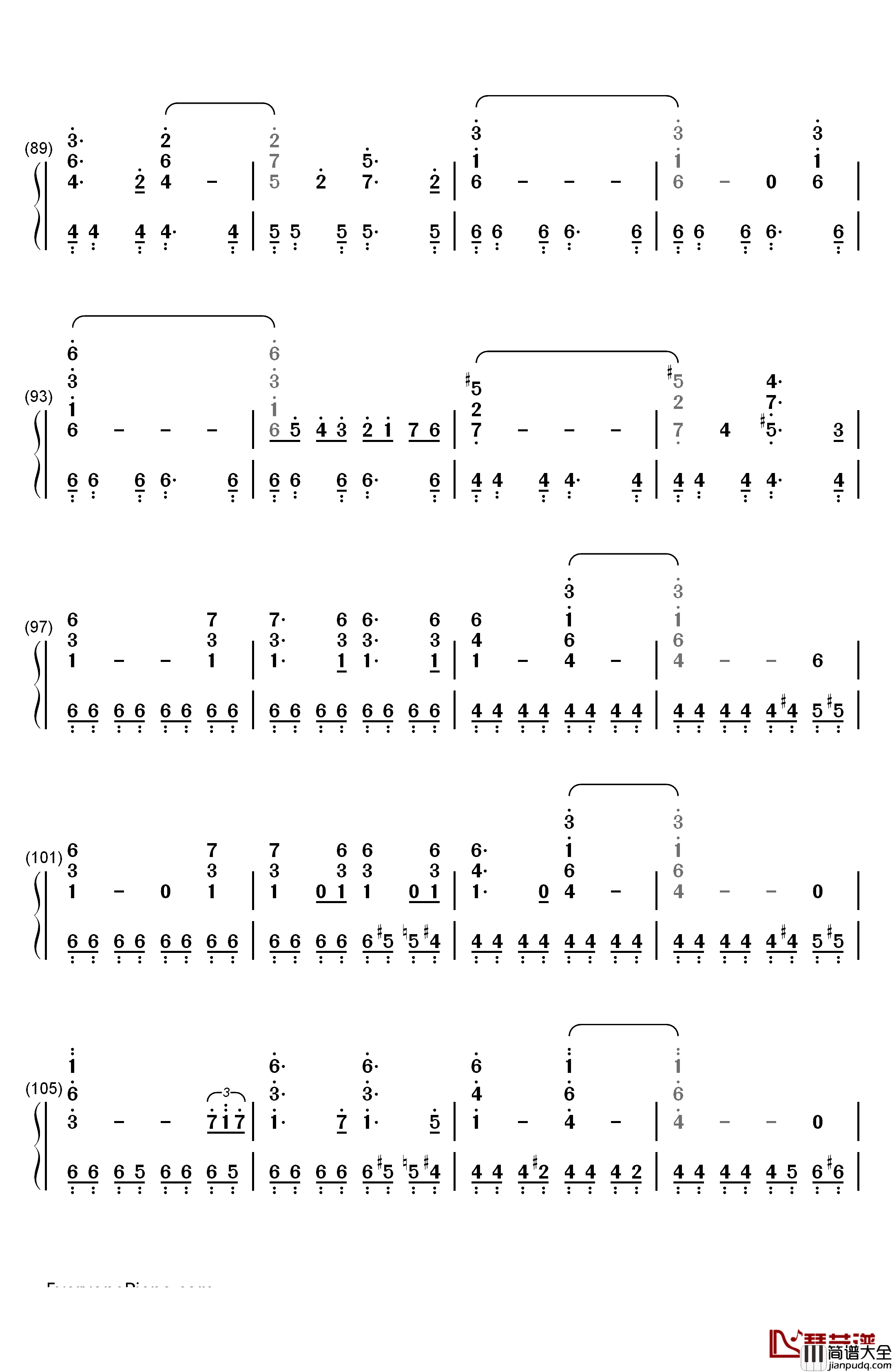 The_Phantom_of_the_Opera钢琴简谱_数字双手_Emmy_Rossum_&_Gerard_Butler