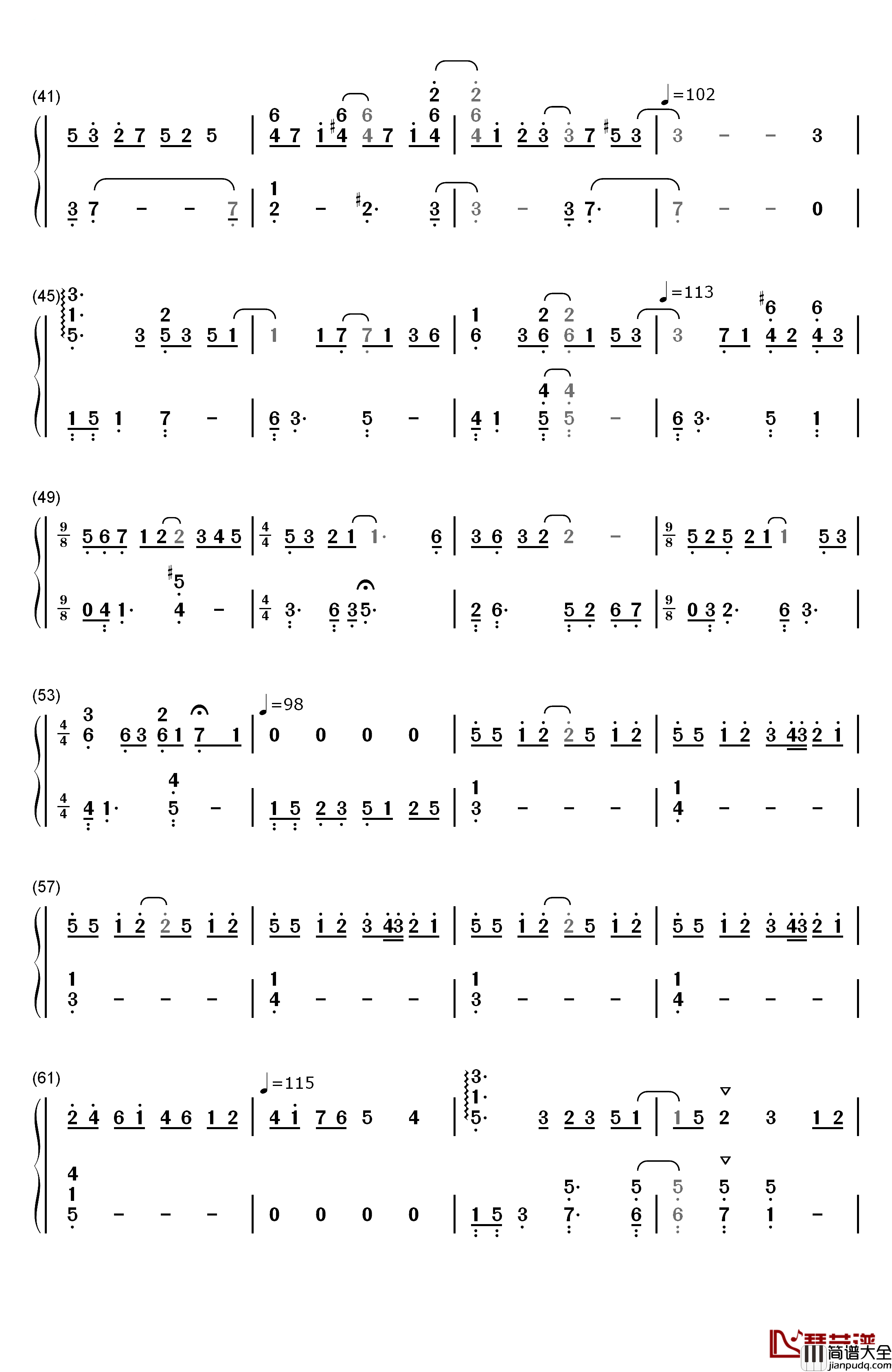 My_Sweet_Valentine钢琴简谱_数字双手_藤崎诗织