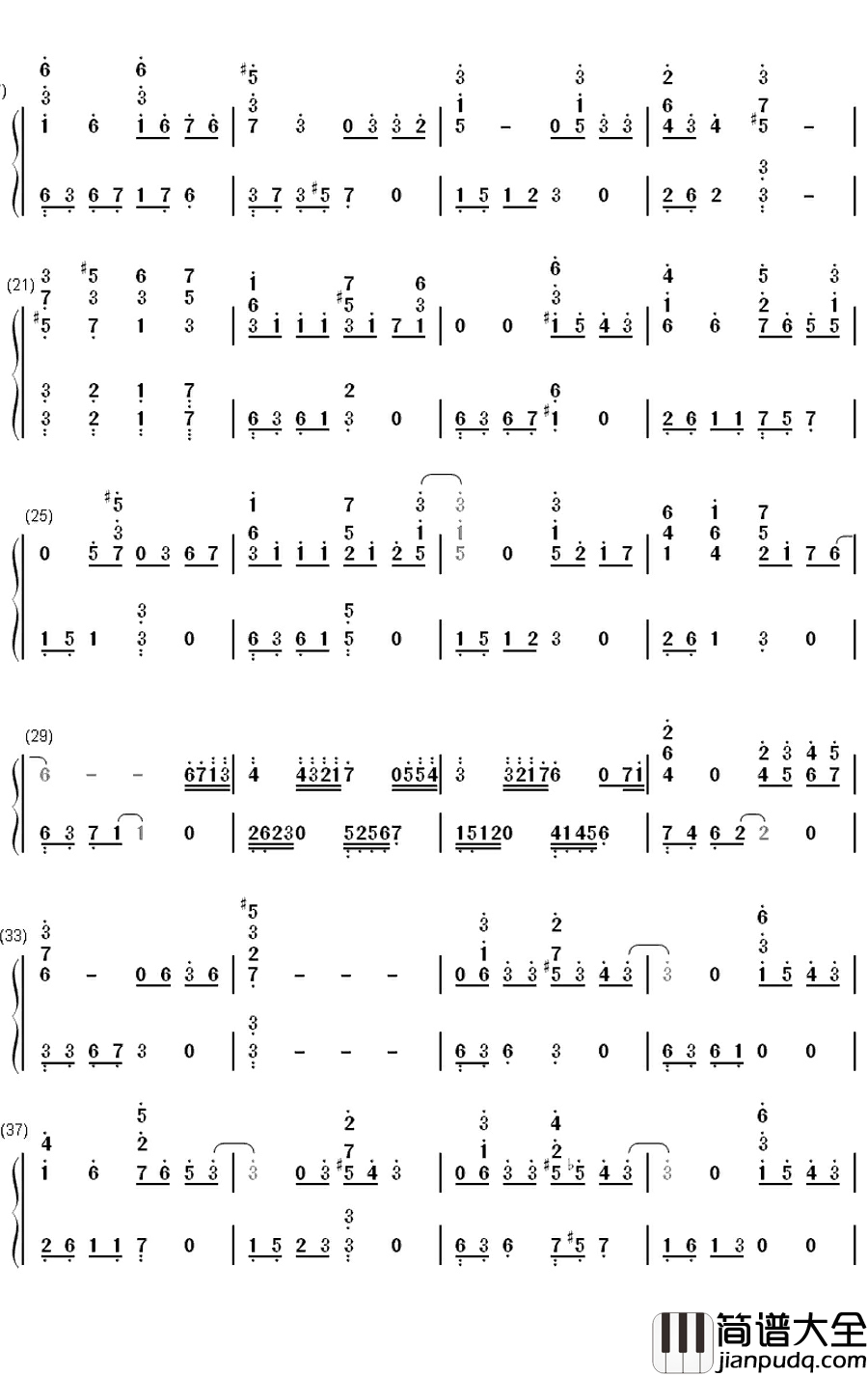 Cry_Cry钢琴简谱_数字双手_T_ARA