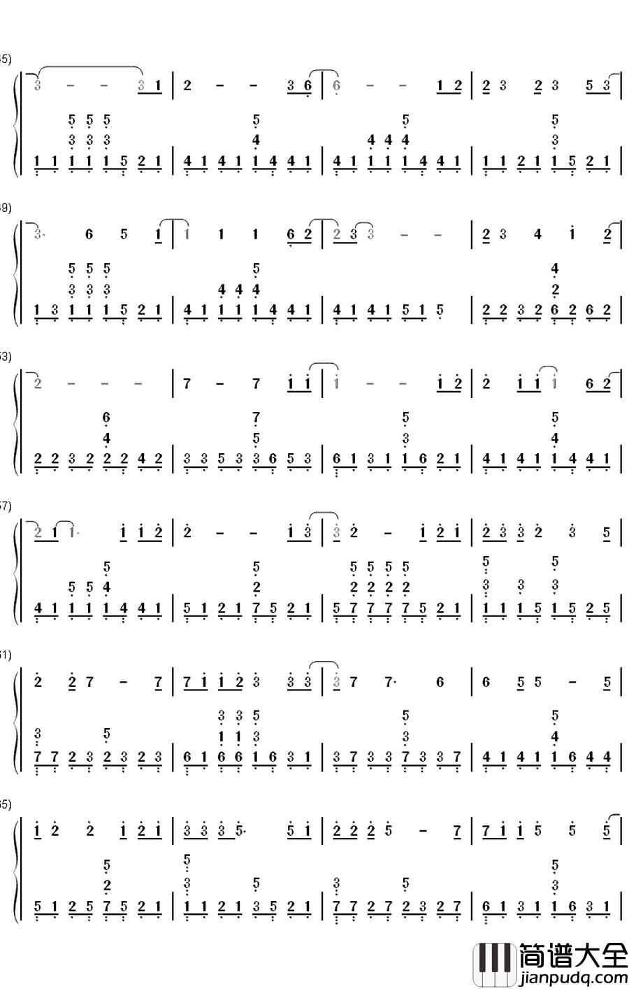 Drenched__春娇与志明_插曲钢琴简谱_数字双手_曲婉婷