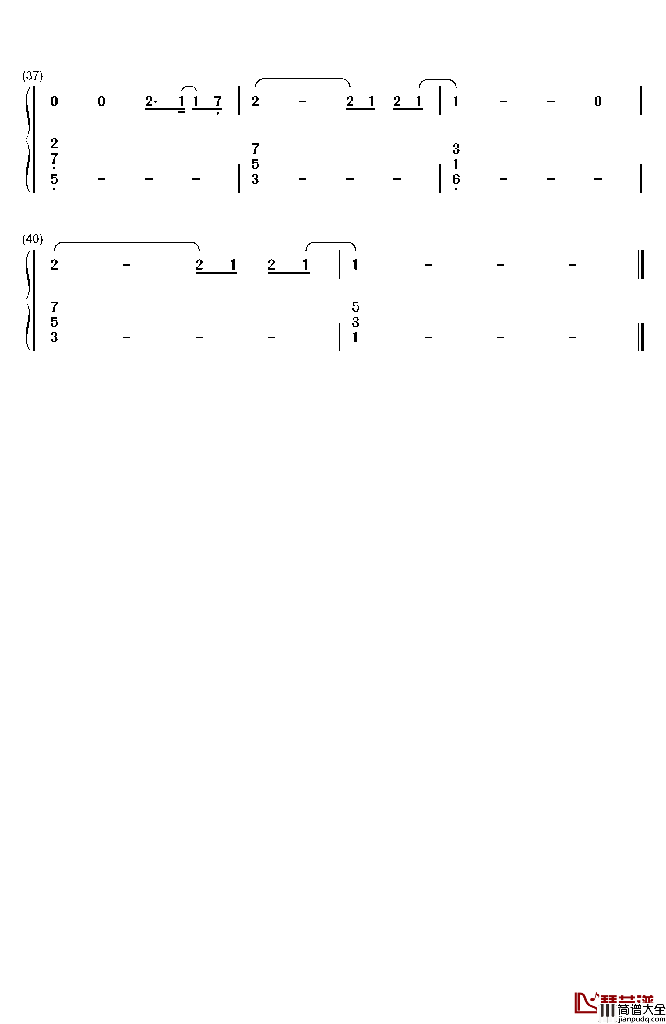 叹きの天使钢琴简谱_数字双手_名冢佳织