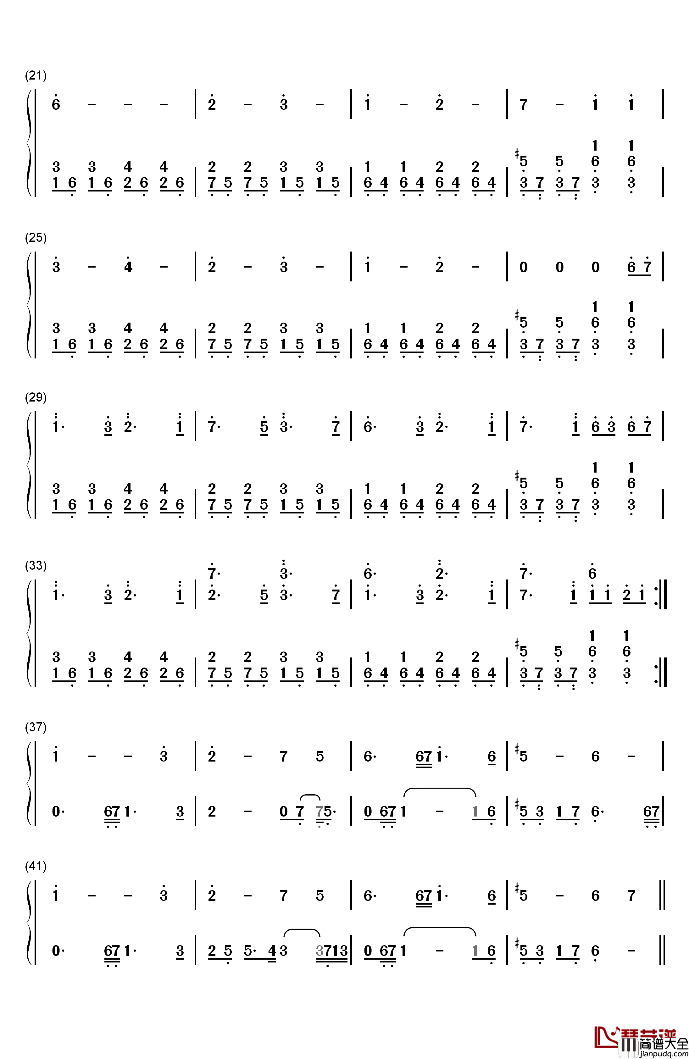 老人与海钢琴简谱_数字双手_海鸣威