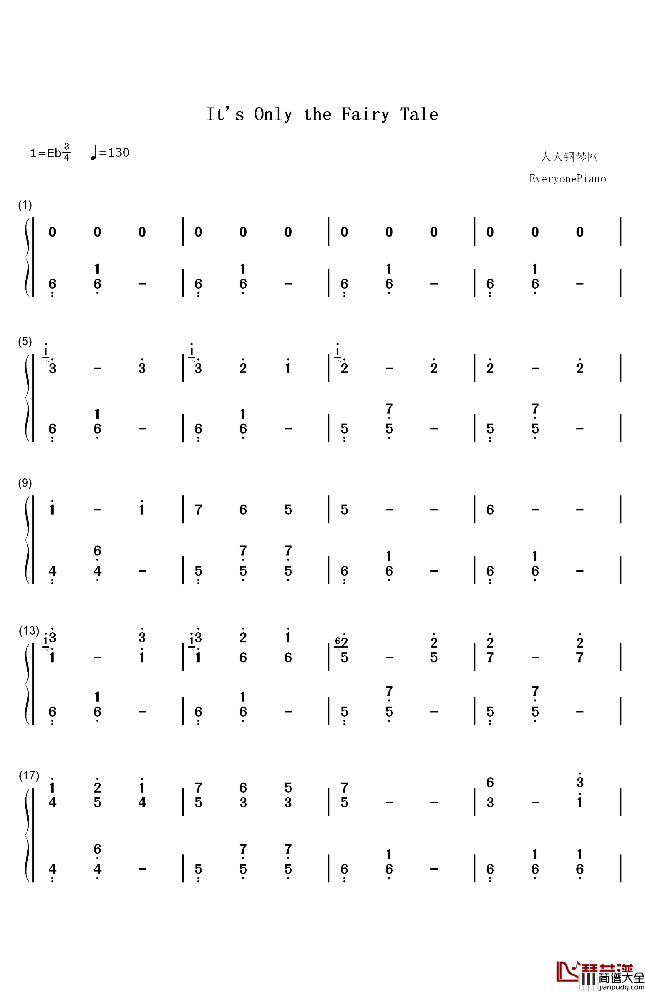 It's_Only_the_Fairy_Tale钢琴简谱_数字双手_宫村优子