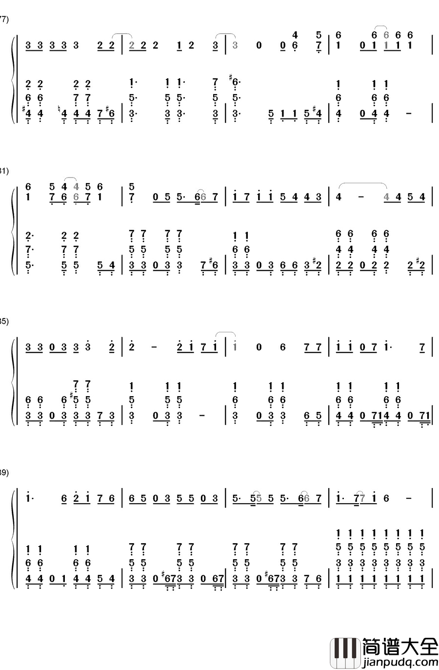 七龙珠GT主题曲钢琴简谱_数字双手_七龙珠GT