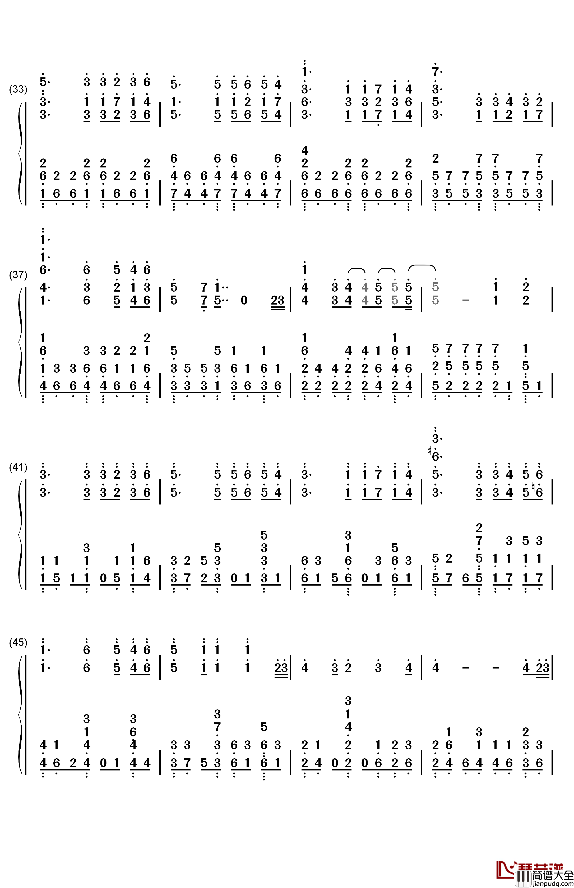 ただいま。钢琴简谱_数字双手_竹达彩奈