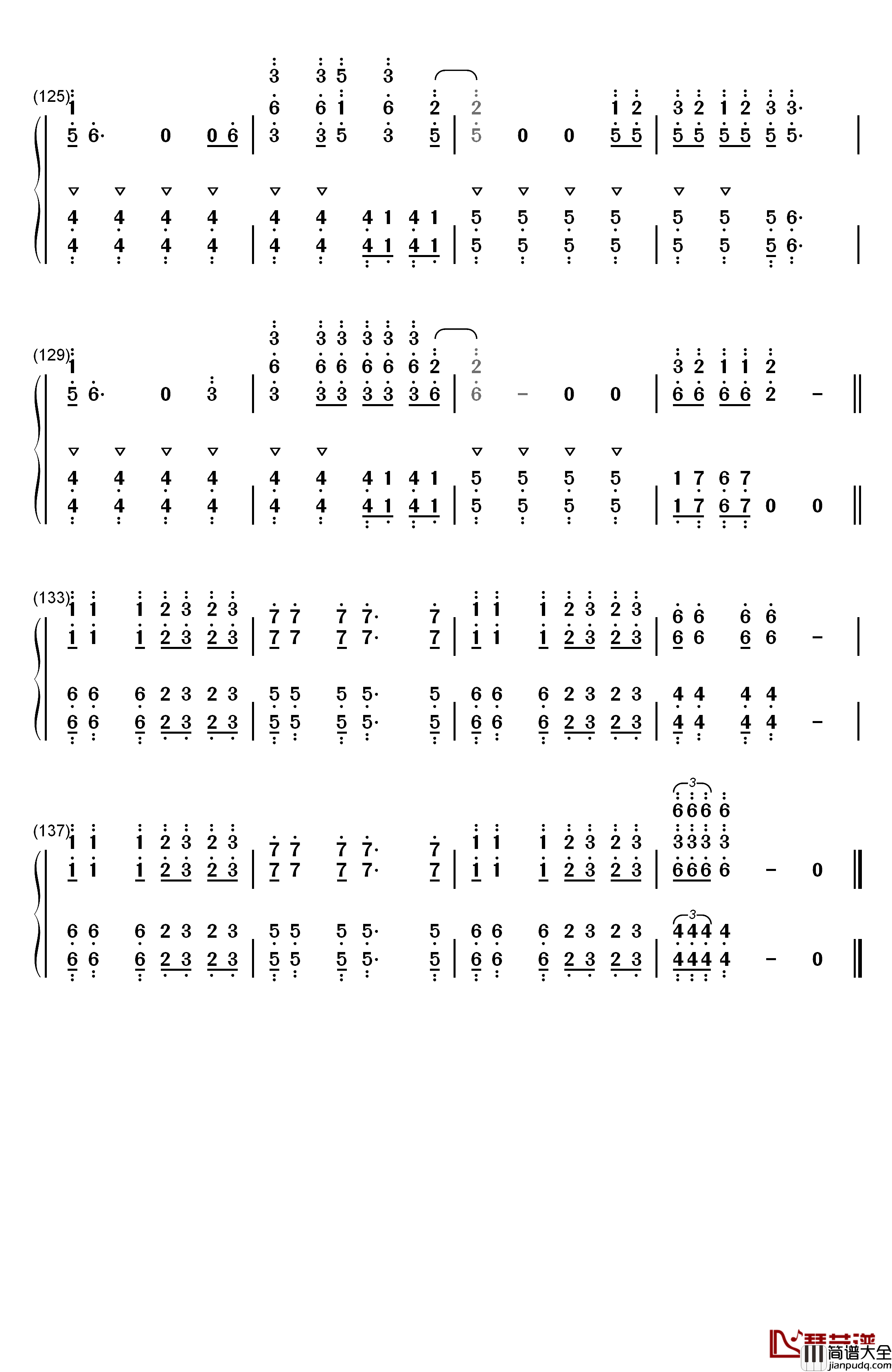Misery_Business钢琴简谱_数字双手_Paramore