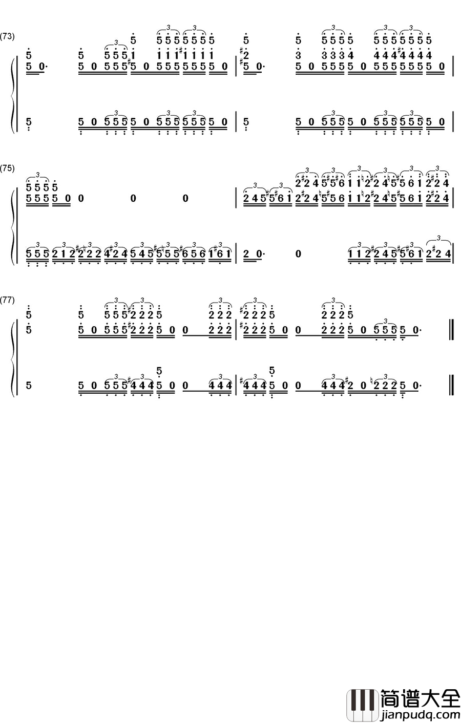 The_Imperial_March钢琴简谱_数字双手_John_Williams